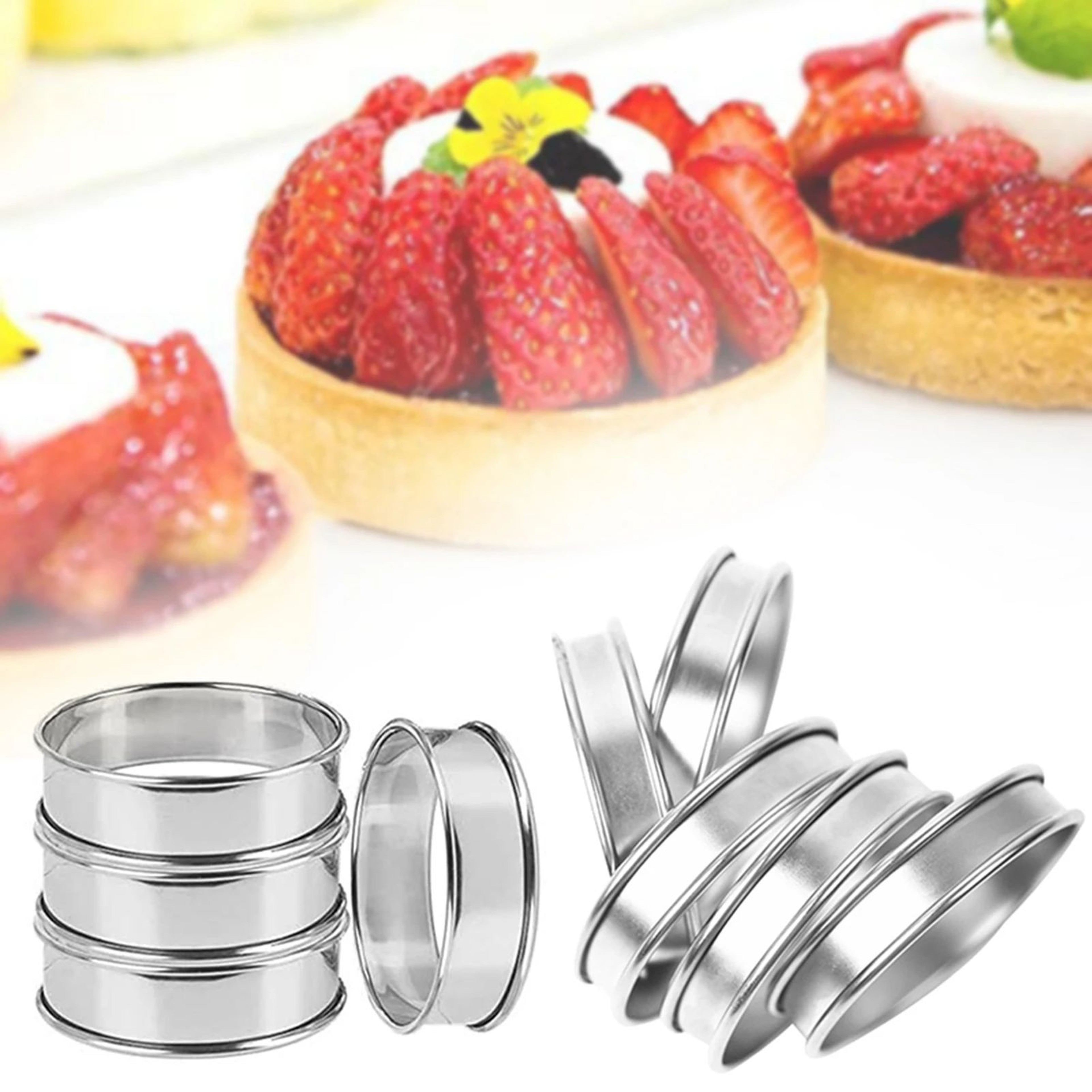Stainless Steel Muffin Rings  4Piece Nonstick Crumpet Mold Set For Easy Release English Muffins And 0