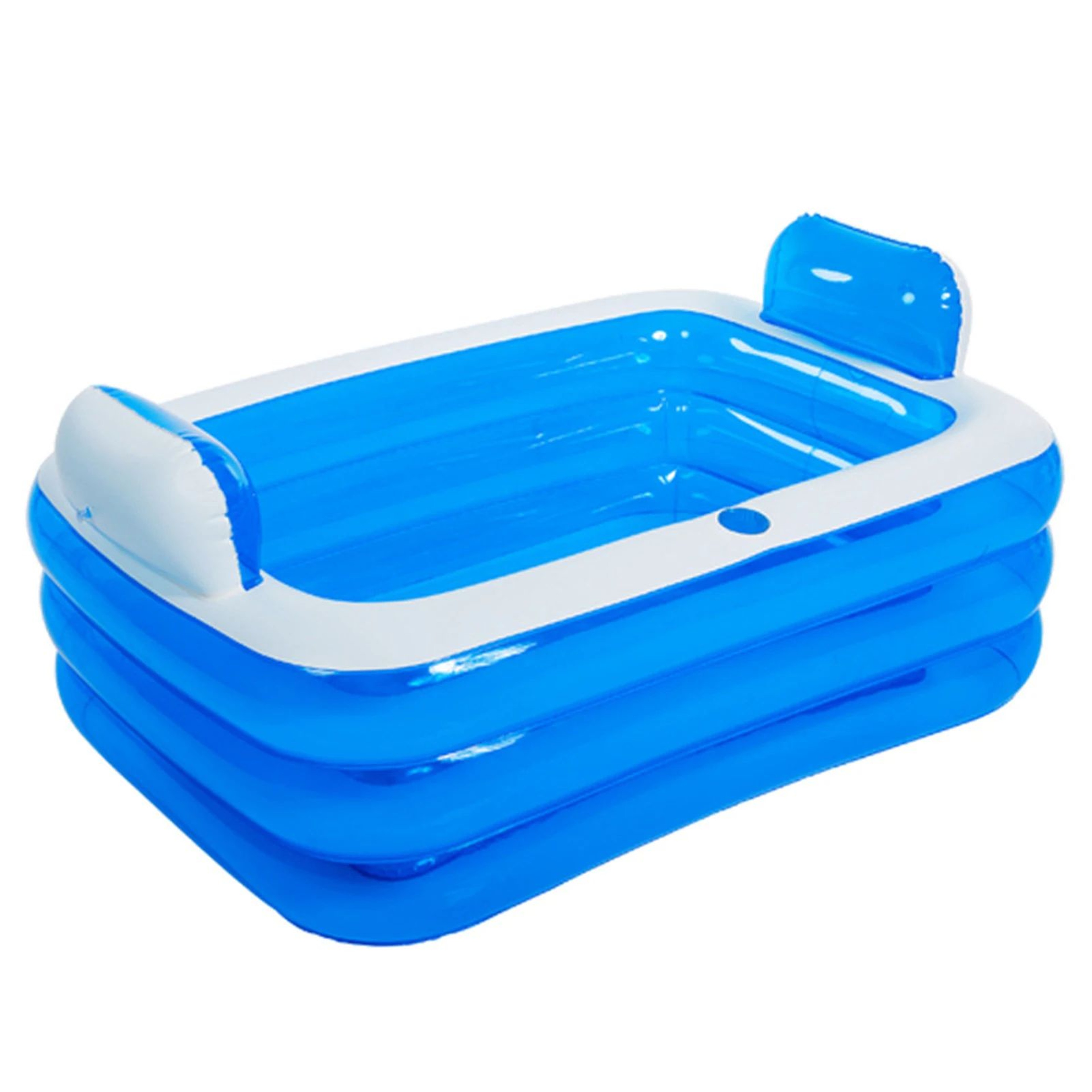 Foldable Double Bathtub  ThreeLayer PVC Portable Tub With Dual Pillows And Cup Holder For Comfortab 6