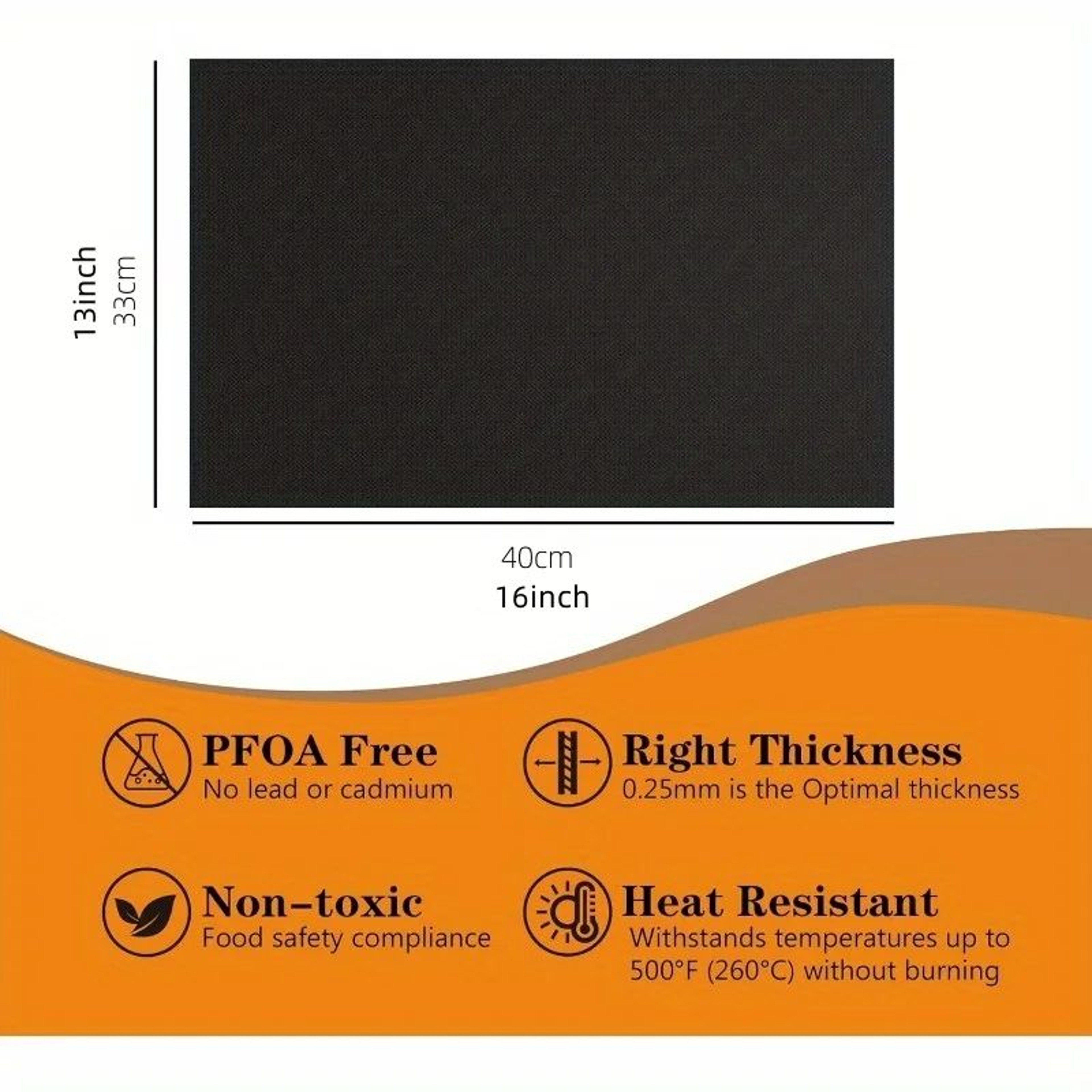 Nonstick Oven Liner Mats  2Pack 16 X 13 In HeavyDuty BPA And PFOAFree Sheets For Catching Spills An 5