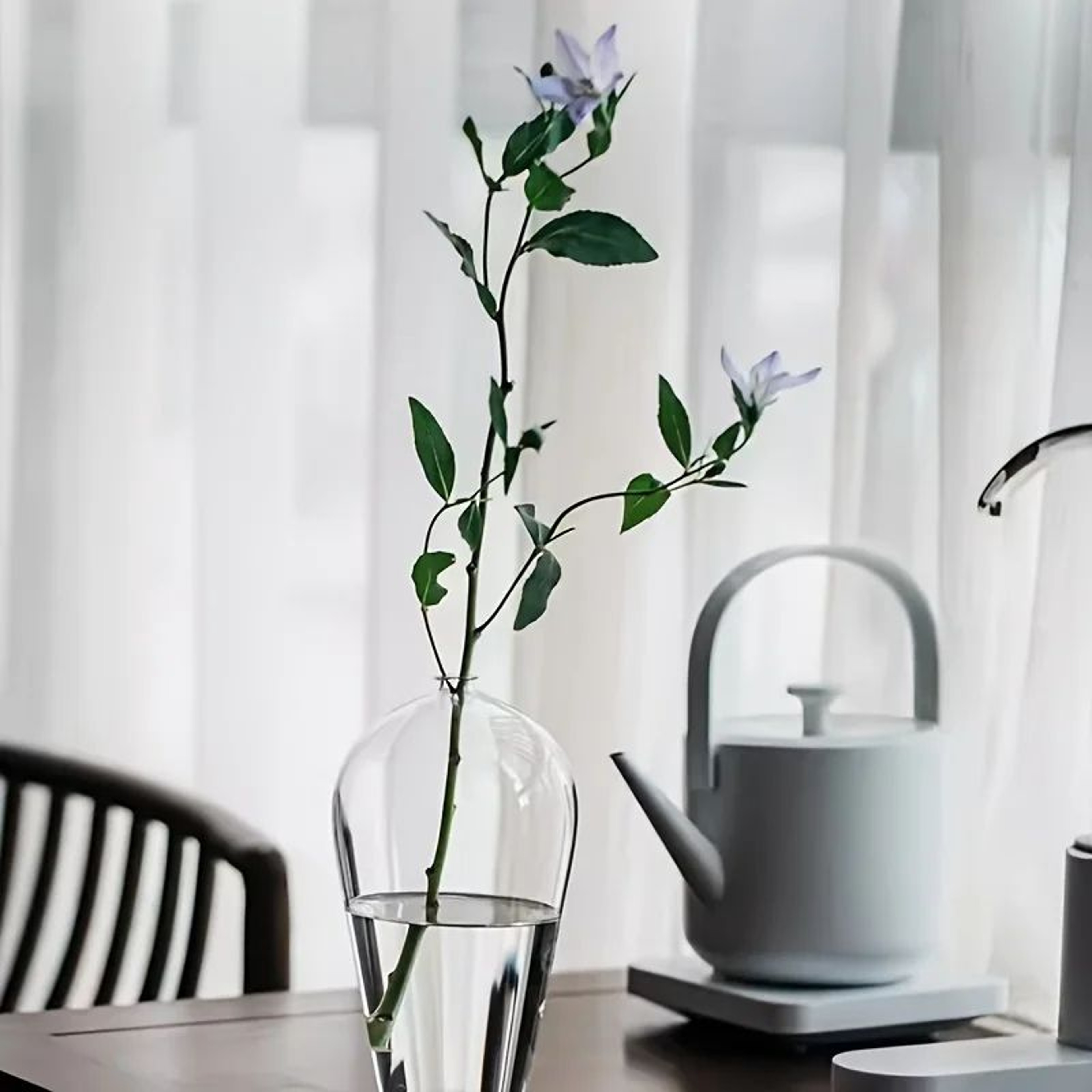 Glass Bud Vase  Clear Cylinder Vase For Simple SingleStem Flowers OneBranch Ikebana And Serene Tabl 4