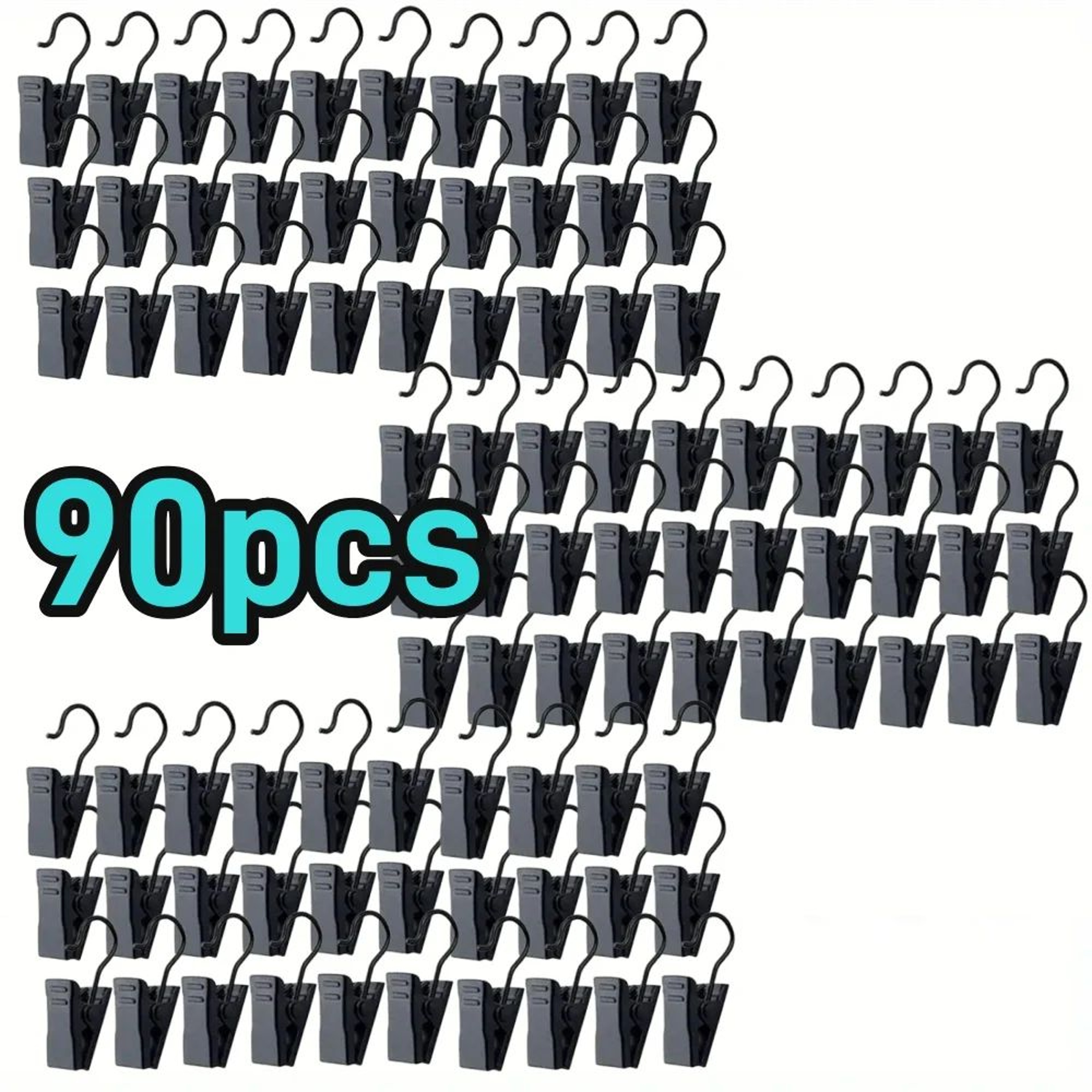 Black Metal Hanger Clips  120Piece Curtain Hook Set For Easy String Light Hanging Home Displays  Pa 7