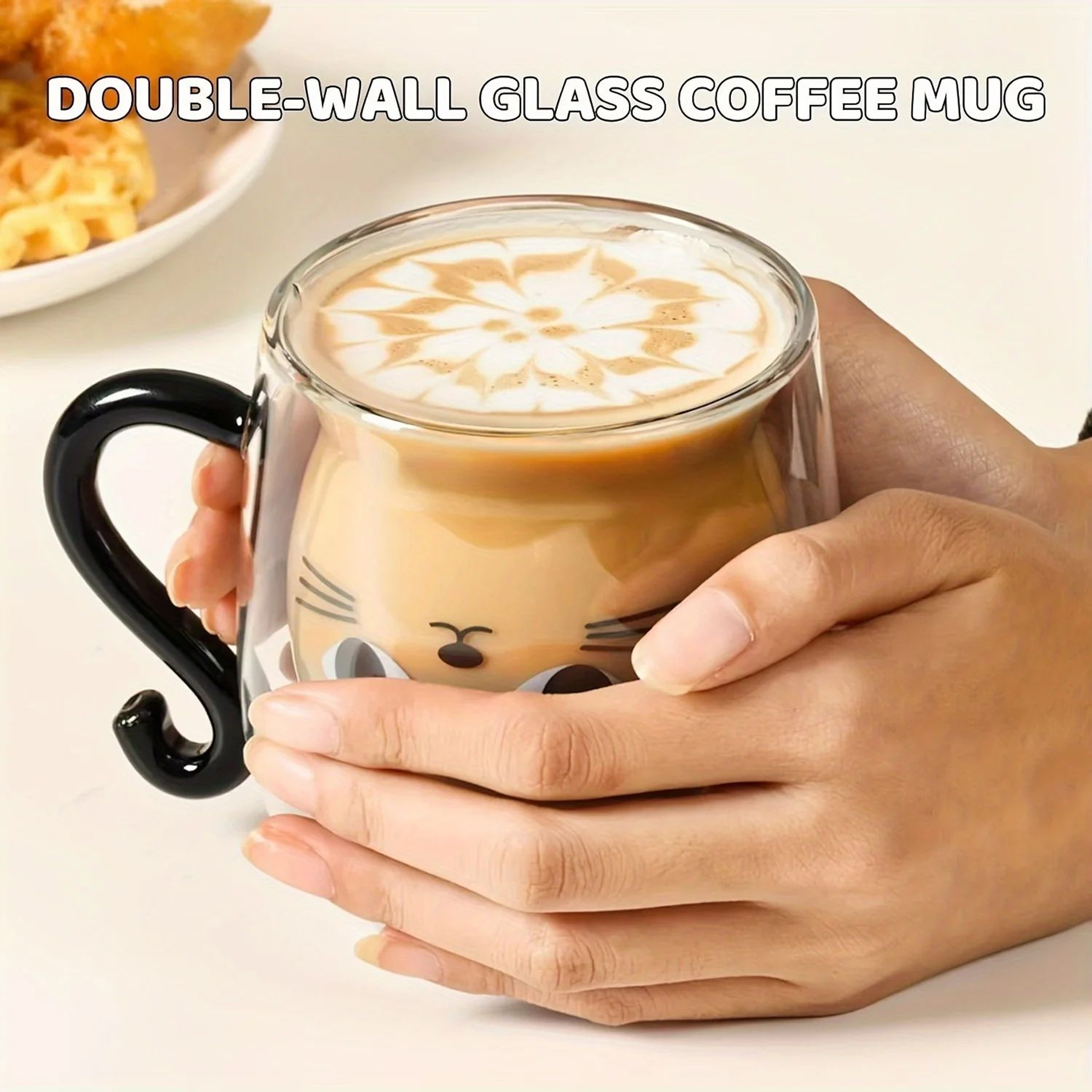 Cute Cat Glass Mug  DoubleWalled HeatResistant Coffee And Milk Cup For Cozy Sips Home Drinkware And 2