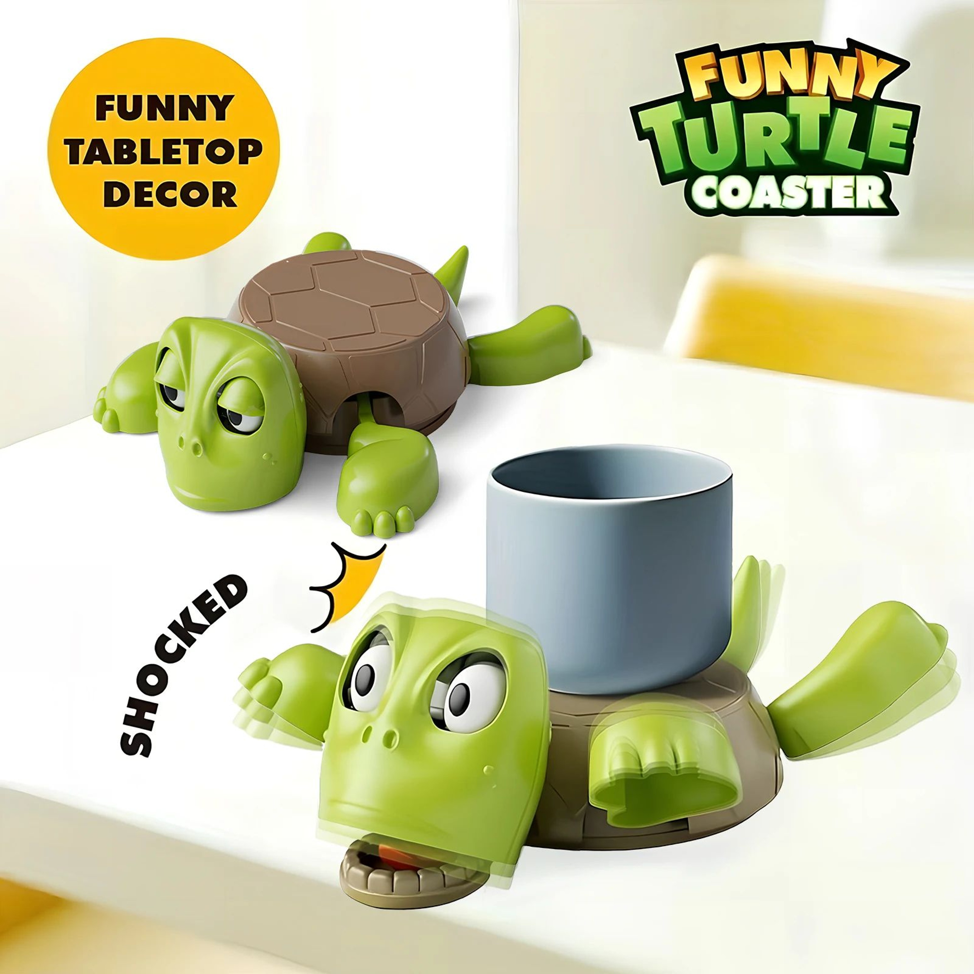 Funny Turtle Coaster  AntiSlip HeatResistant Cup Pad For Desk Protection Home Office Decor  Playful 0