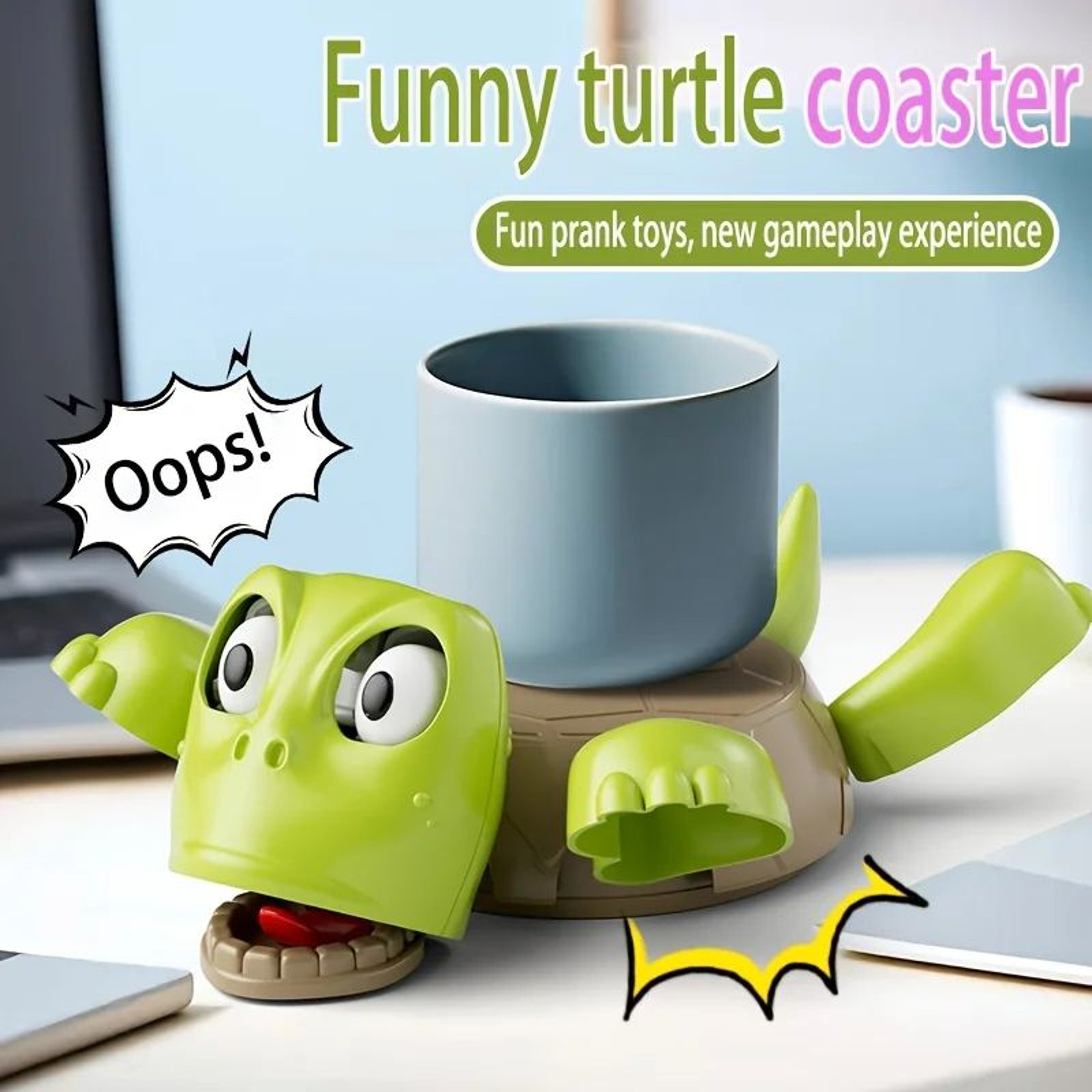 Funny Turtle Coaster  AntiSlip HeatResistant Cup Pad For Desk Protection Home Office Decor  Playful 1