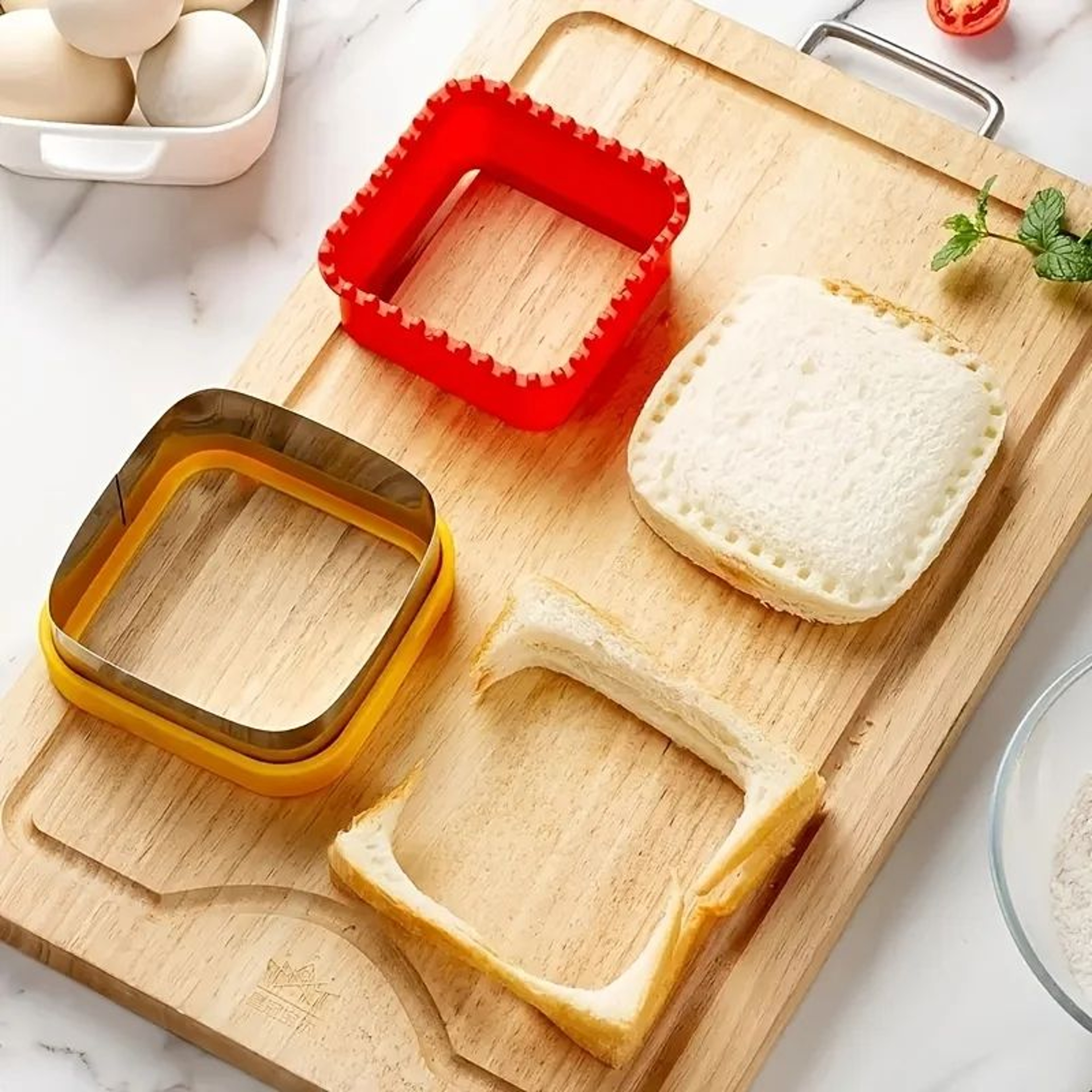 Stainless Steel Sandwich Cutter  Mold With Hand Guard For Creative Toast Fruit Shapes Lunch Box Dec 1