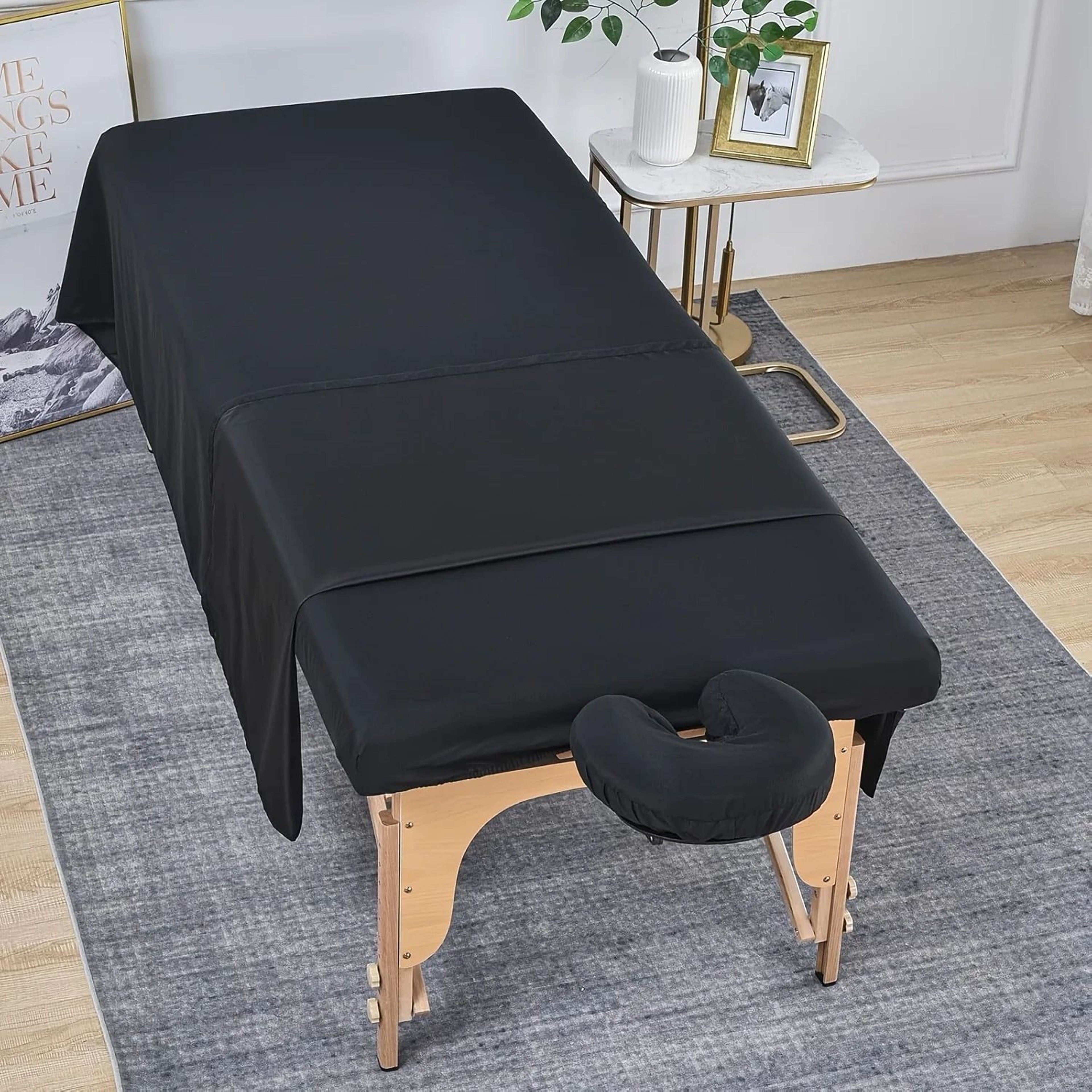 Microfiber Massage Table Sheets  3pcs Set With Flat Sheet Fitted Sheet And Face Cradle Cover For Sa 4