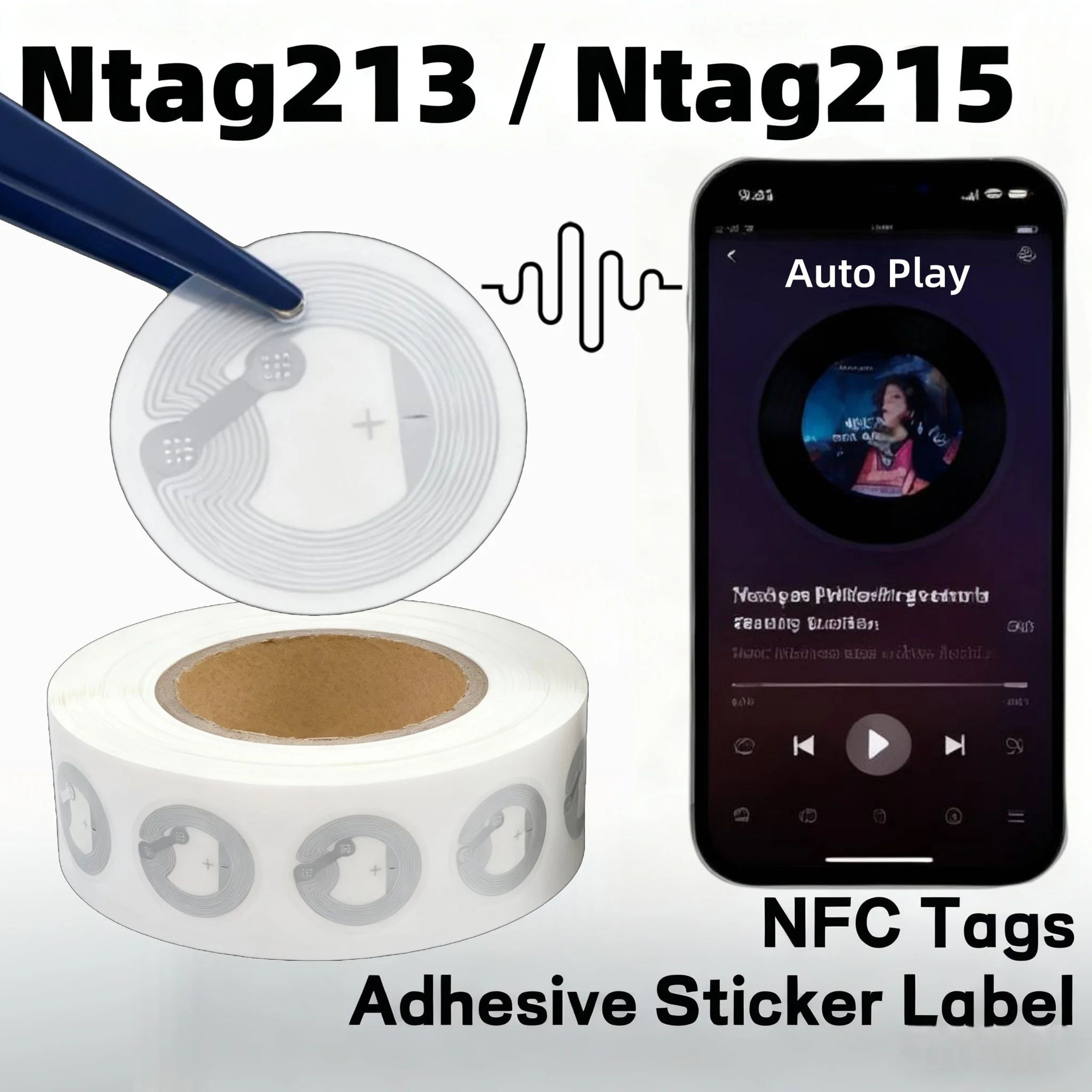 NFC Tag Stickers  Rewritable NTAG213215 Labels With 144504 Byte Memory For BatteryFree Smartphone T 0