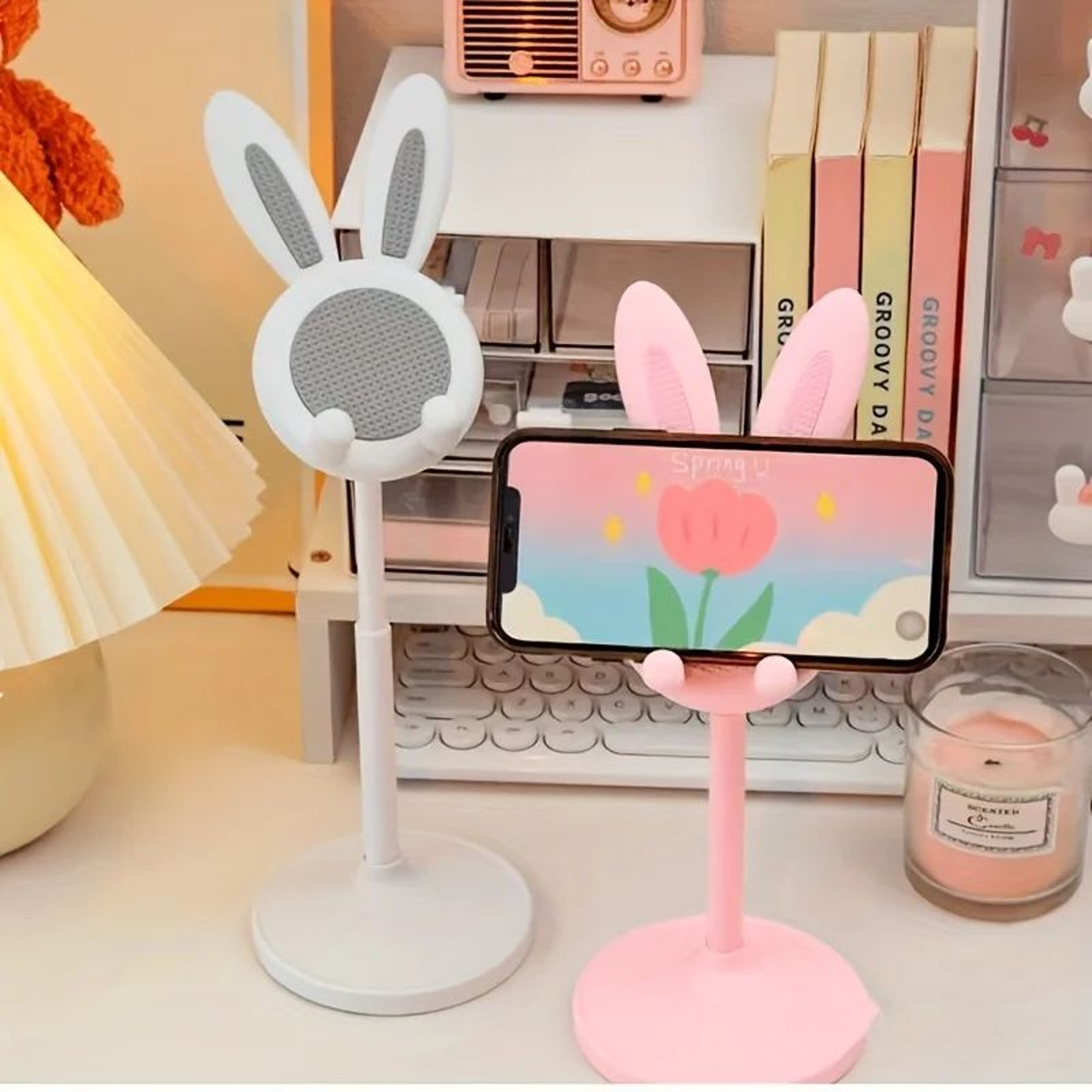 Bunny Ear Phone Stand  Adjustable Retractable Phone  Tablet Holder For HandsFree Viewing And Cute H 2