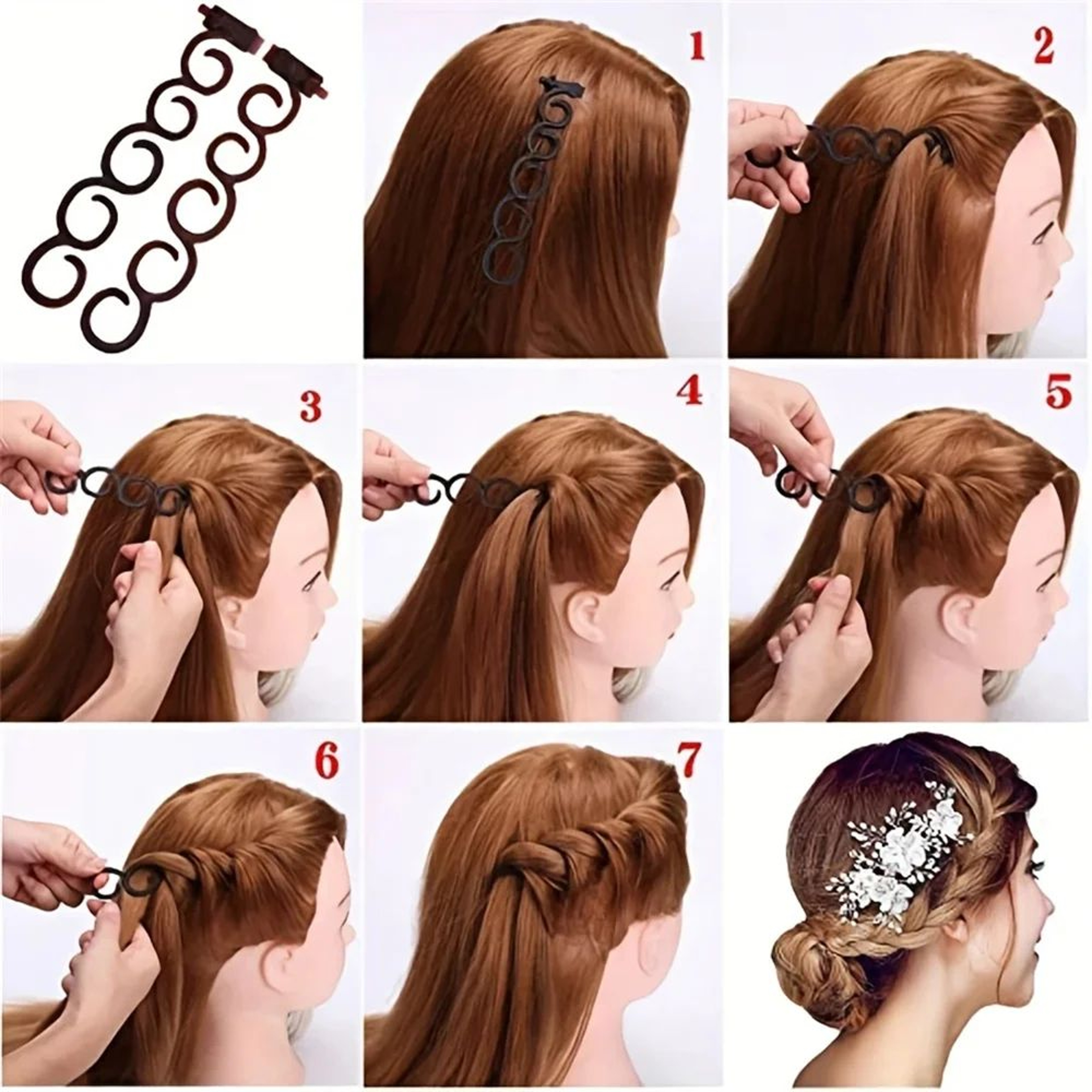 DIY Hair Braiding Tools  Fishbone Braid Maker Set For Simple Ponytail Styling Creative Braided Look