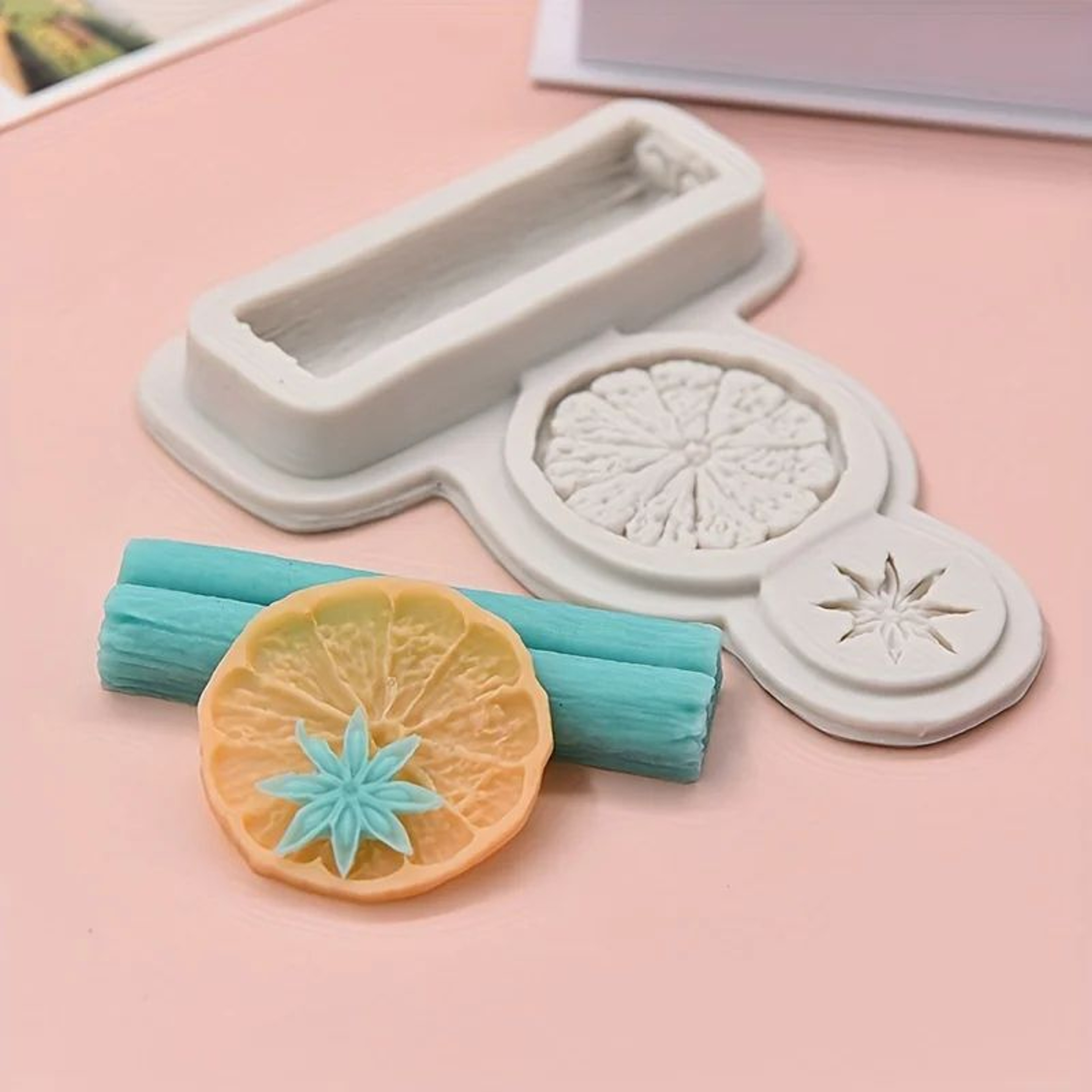 Silicone Craft Molds  Lemon Slice Star Anise And Cinnamon Shapes For Creative DIY Candles Soap Resi 1
