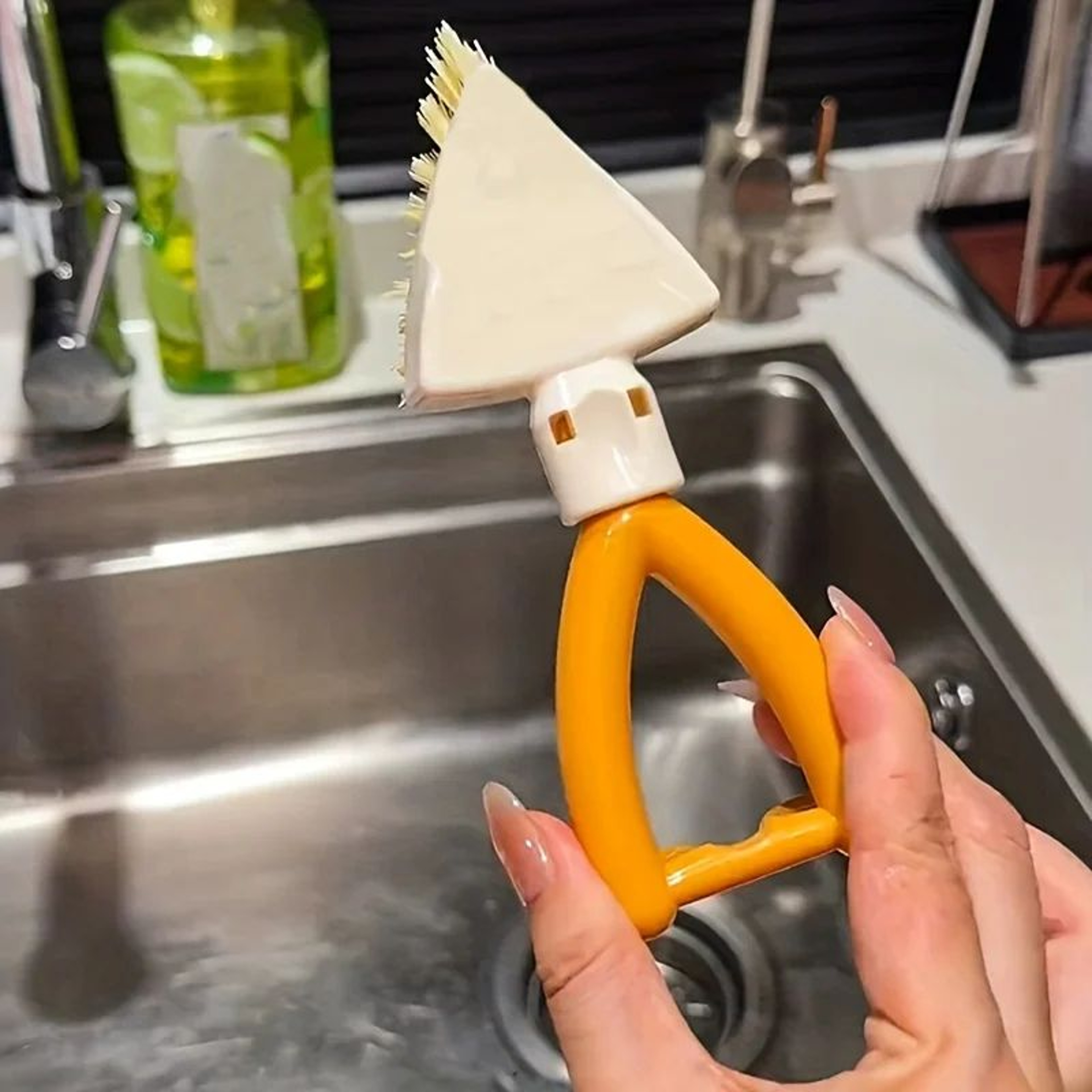 Triangle Head Cleaning Brush  Foldable Multipurpose Duster For Corners Gaps And Edges In Kitchens B 1