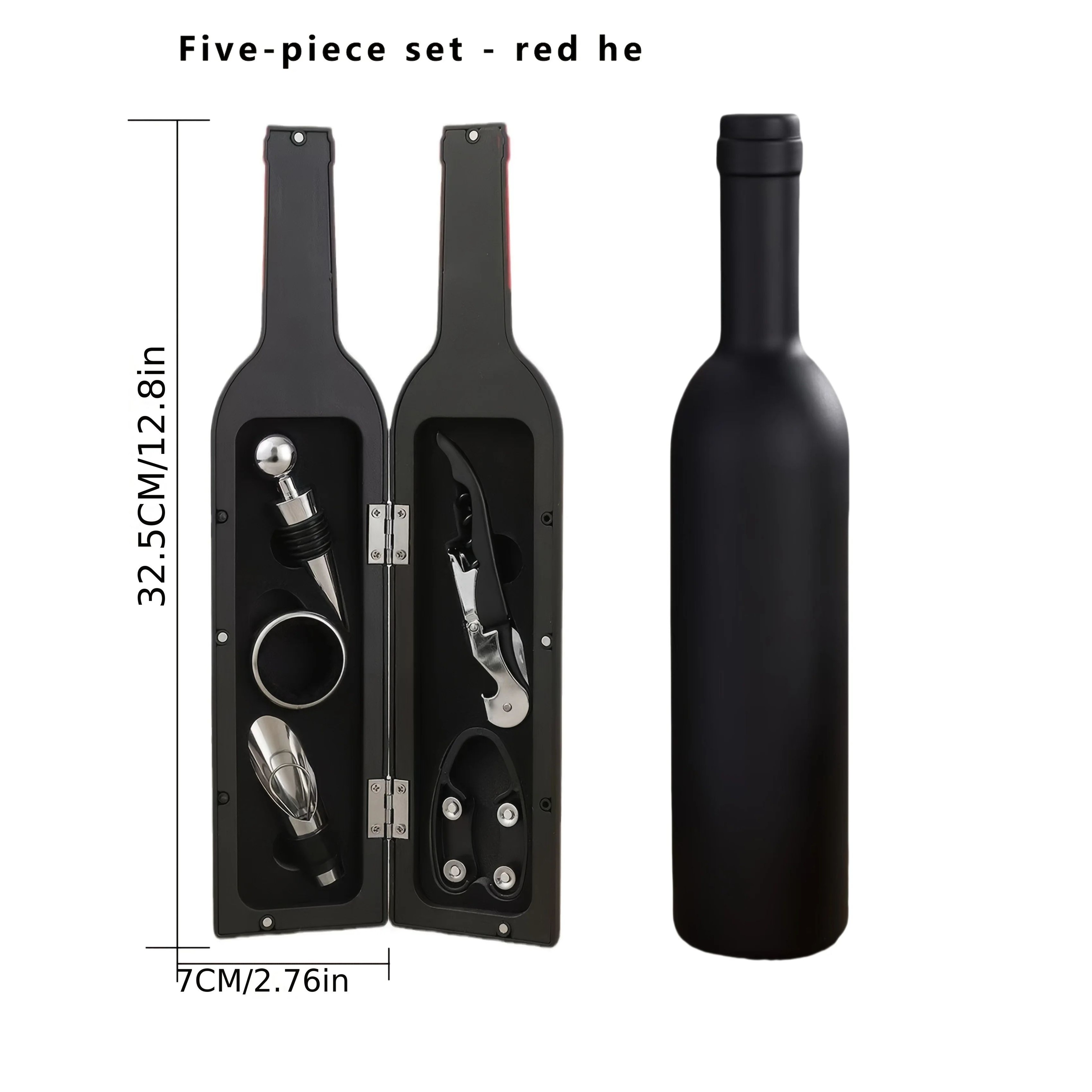 Wine Accessories Gift Set  Stainless Steel Opener With Corkscrew Stopper Pourer  Foil Cutter For Ho 7