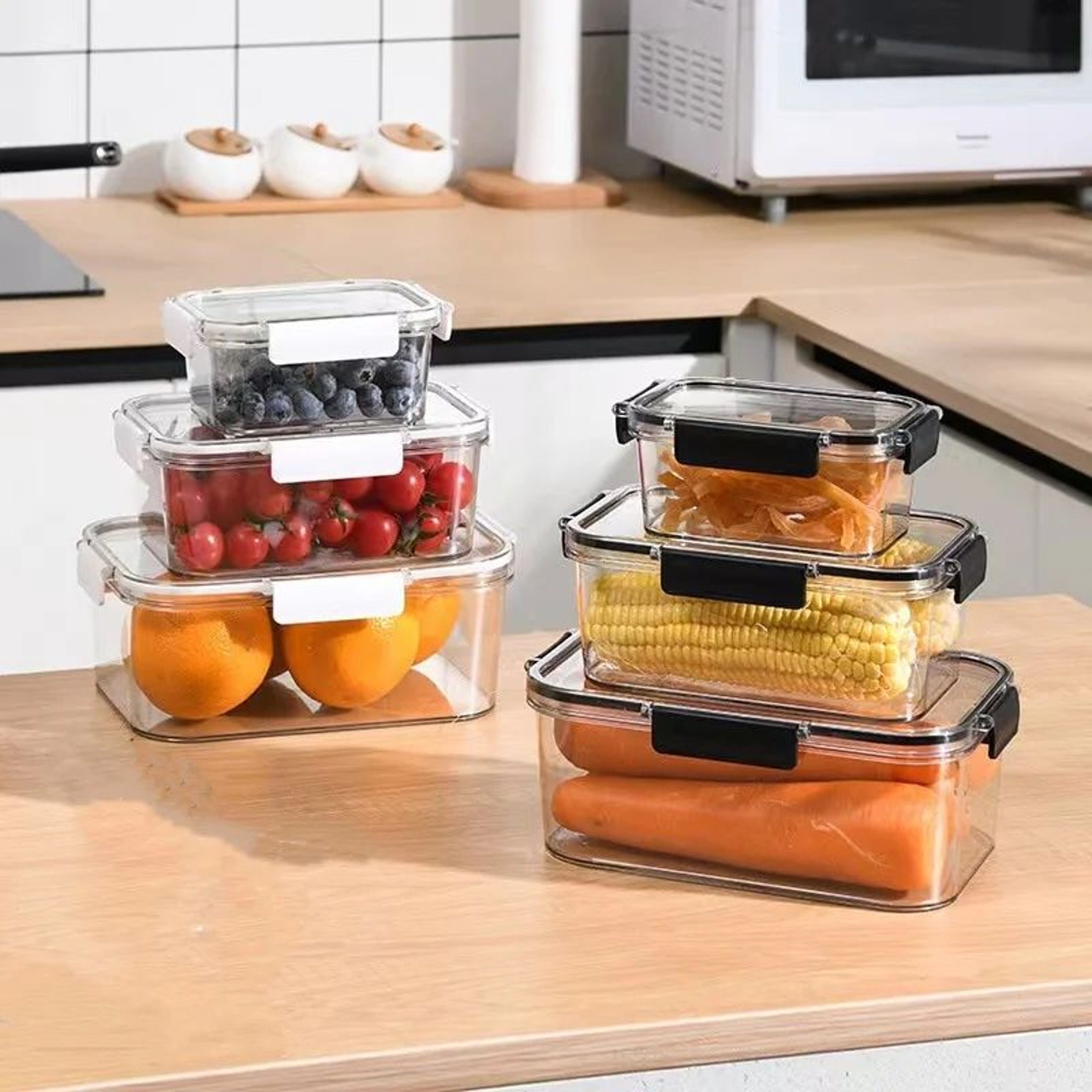 Clear Refrigerator Storage Boxes  Sealed PET Food Containers In 3 Sizes For Neat Fruit Vegetables A 1