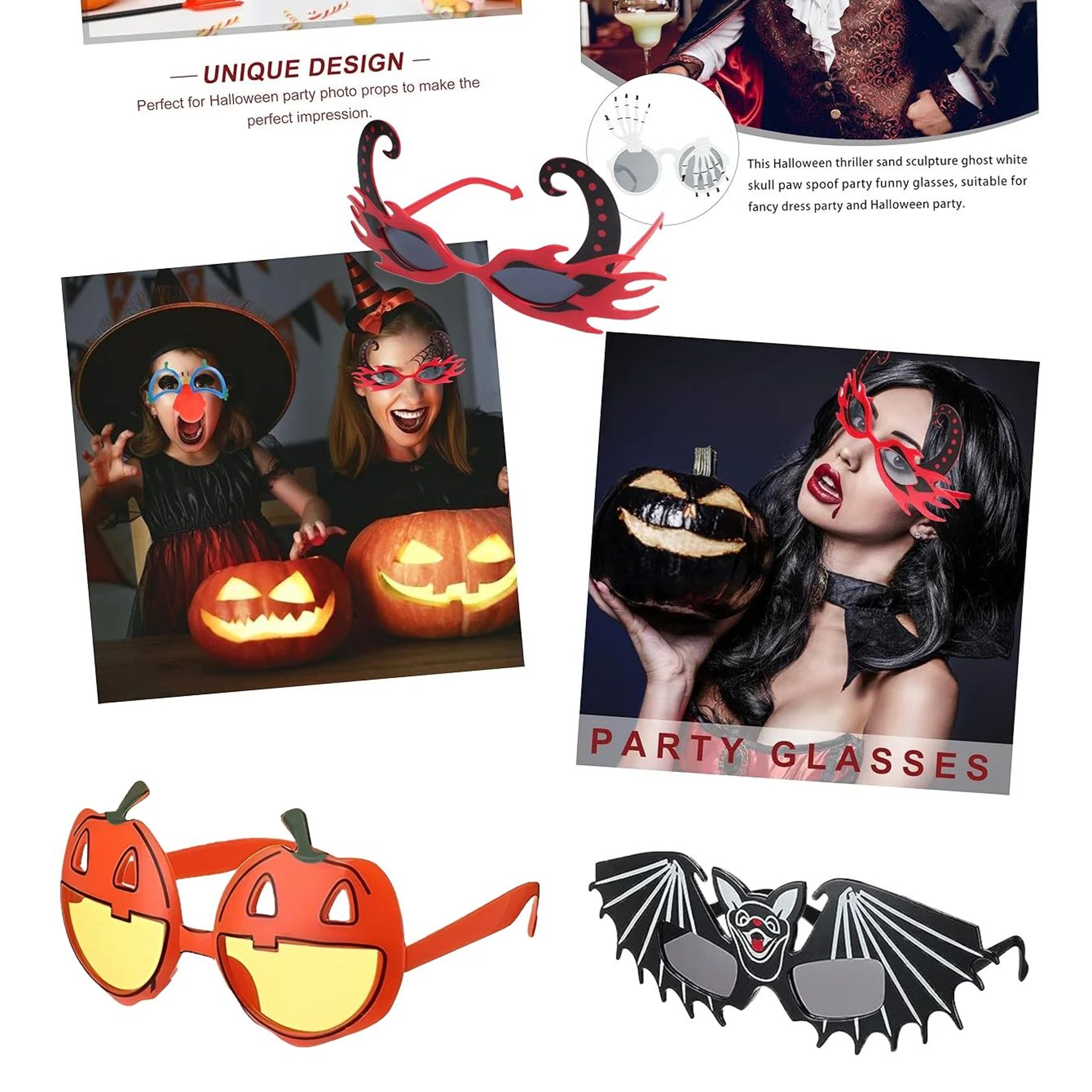 Halloween Bat Eye Glasses  Novelty Cosplay Photo Props For Scary Costumes Party Favors And Fun Dres 3