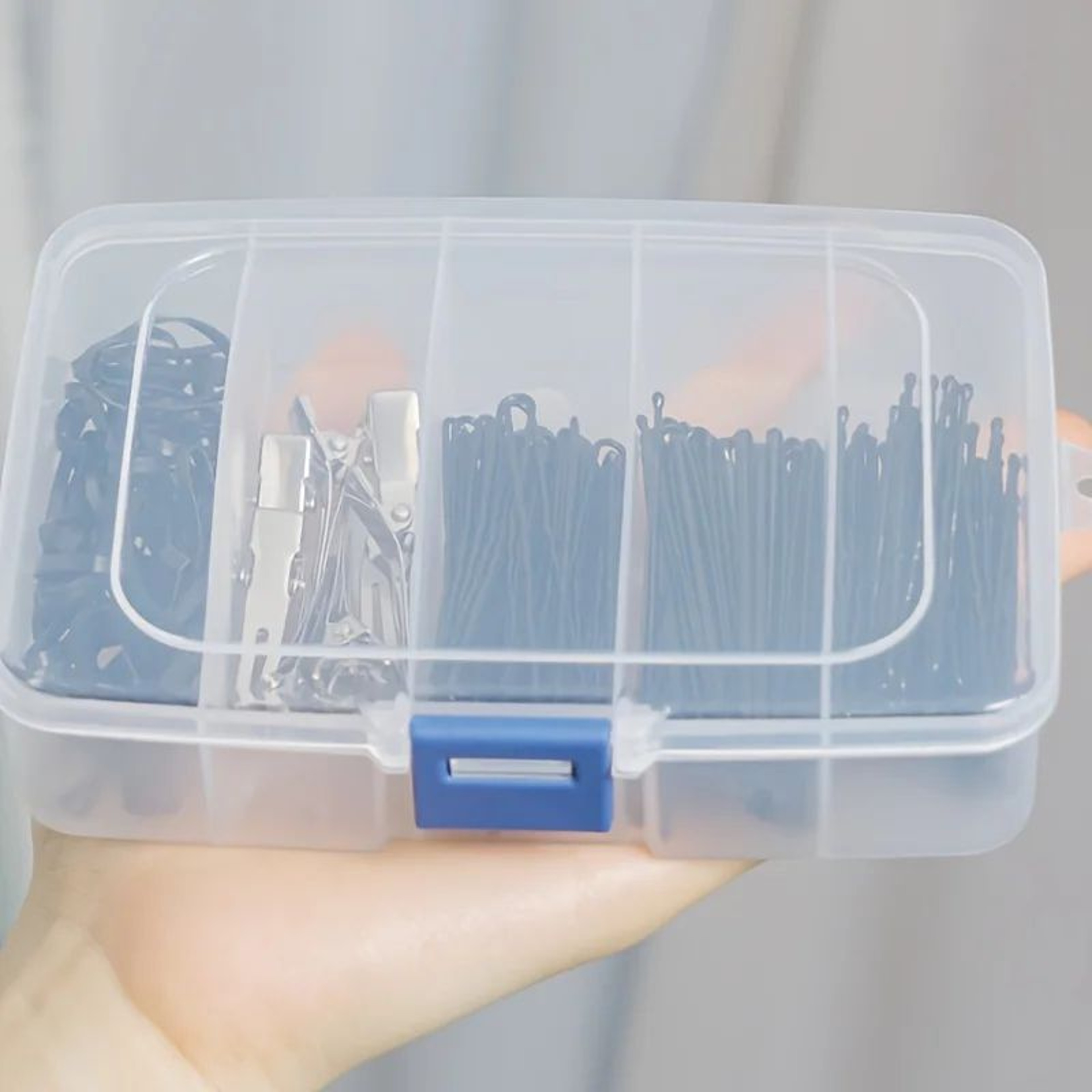 Hair Accessory Storage Box  Portable 56 Compartment Organizer With Buckle For Hair Ties Clips And S 4