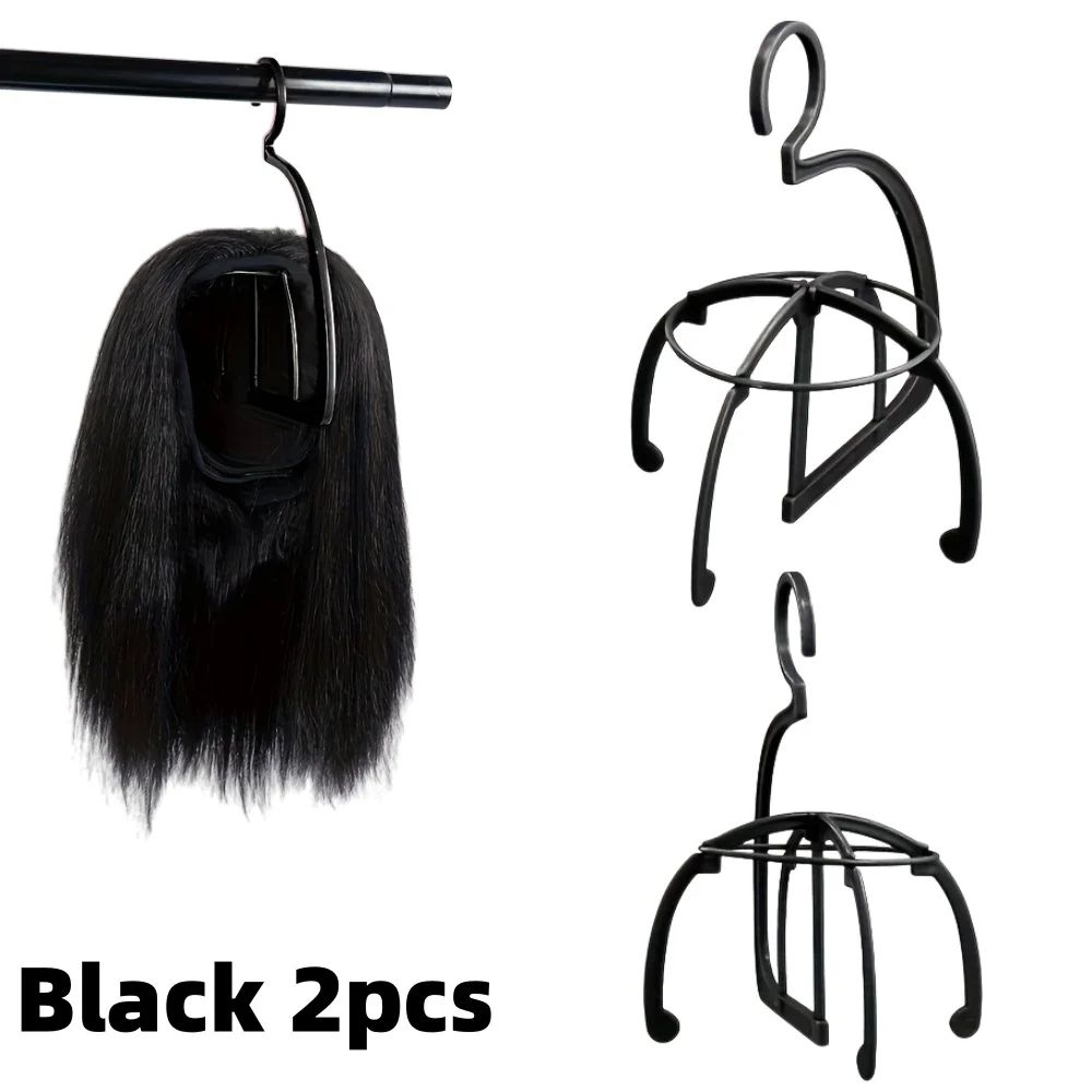 Folding Wig Stand  Portable Plastic Wig And Hat Holder In Black Or Pink For Easy Storage Styling  O 8