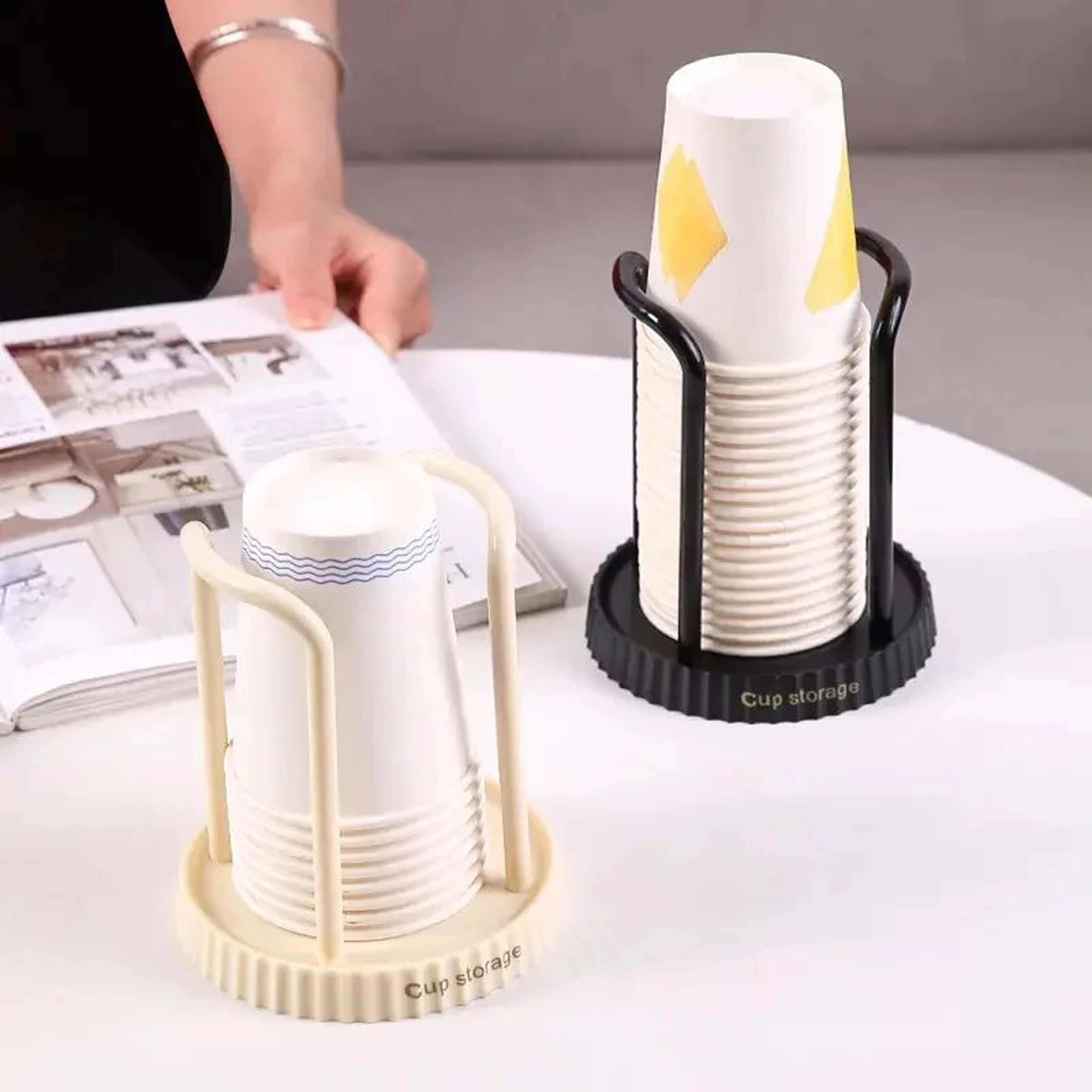 Cup Storage Holder  Plastic PunchFree Rack For Water  Tea Cups Coffee Mug Display  Tidy Home Deskto 2