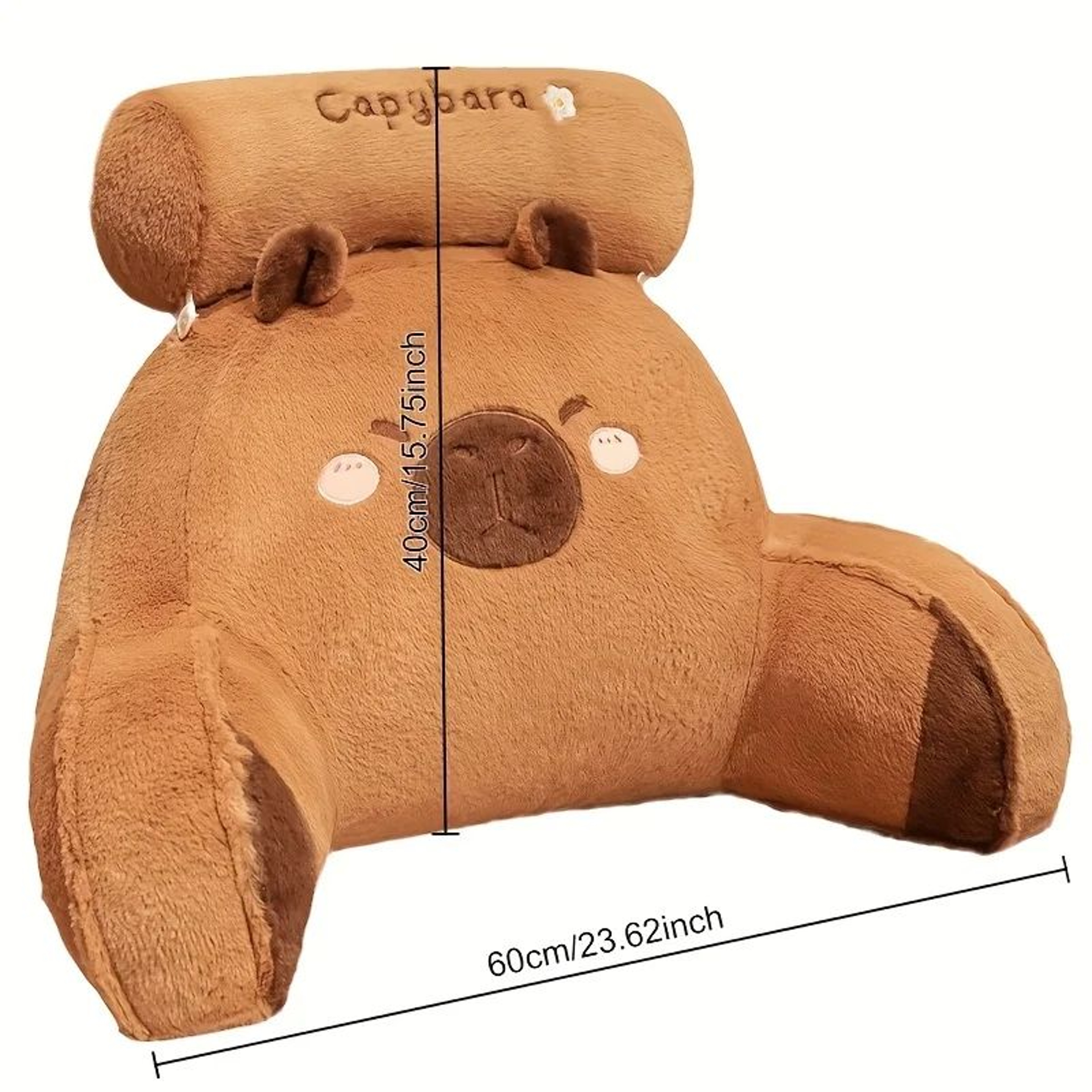 Capybara Plush Pillow  Adorable Chair Backrest Cushion With Zipper Closure For Cozy Seating  Playfu 6