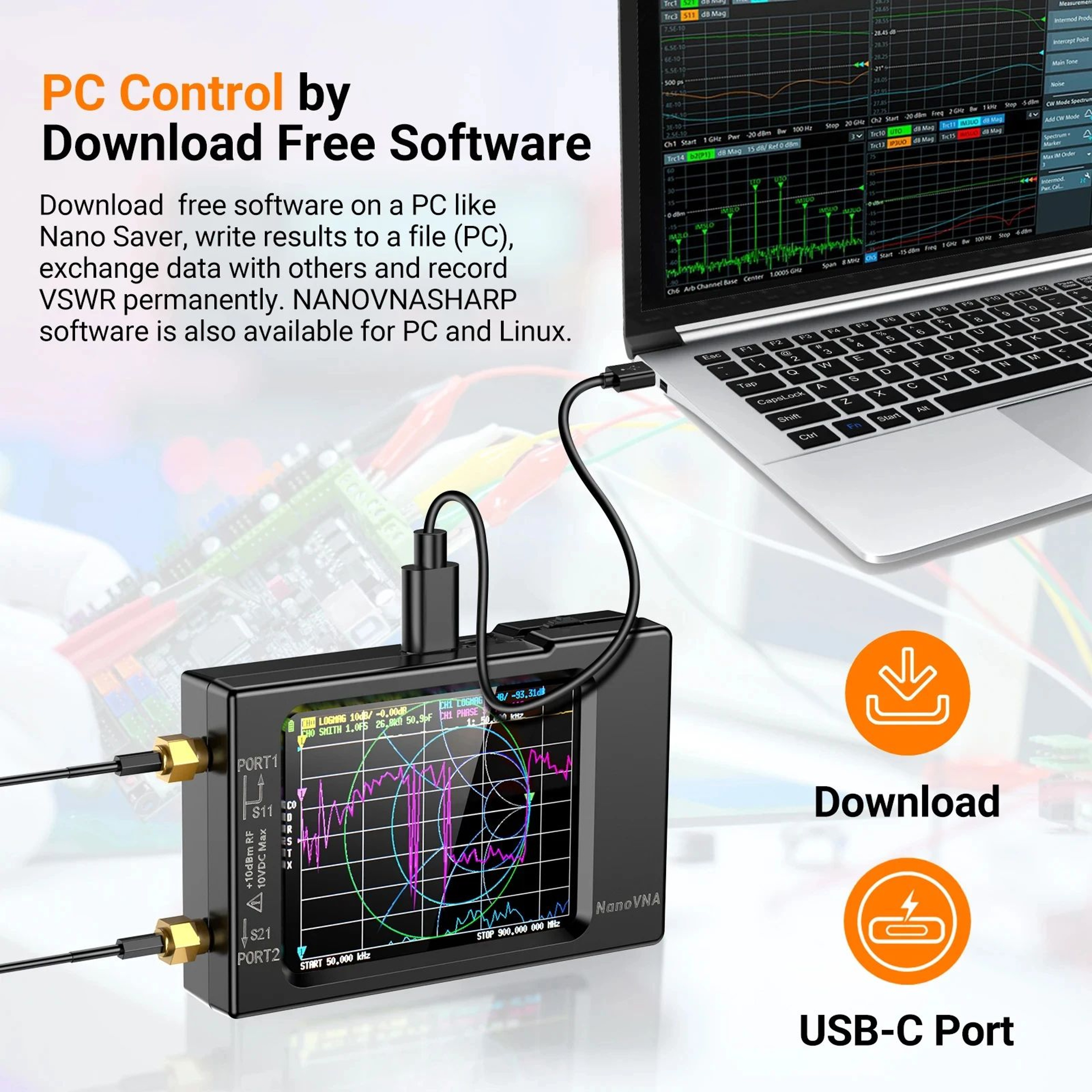 Vector Network Analyzer  10 KHz15 GHz Antenna Tester With ABS Case 28 In Touchscreen TDR  32 GB SD  3