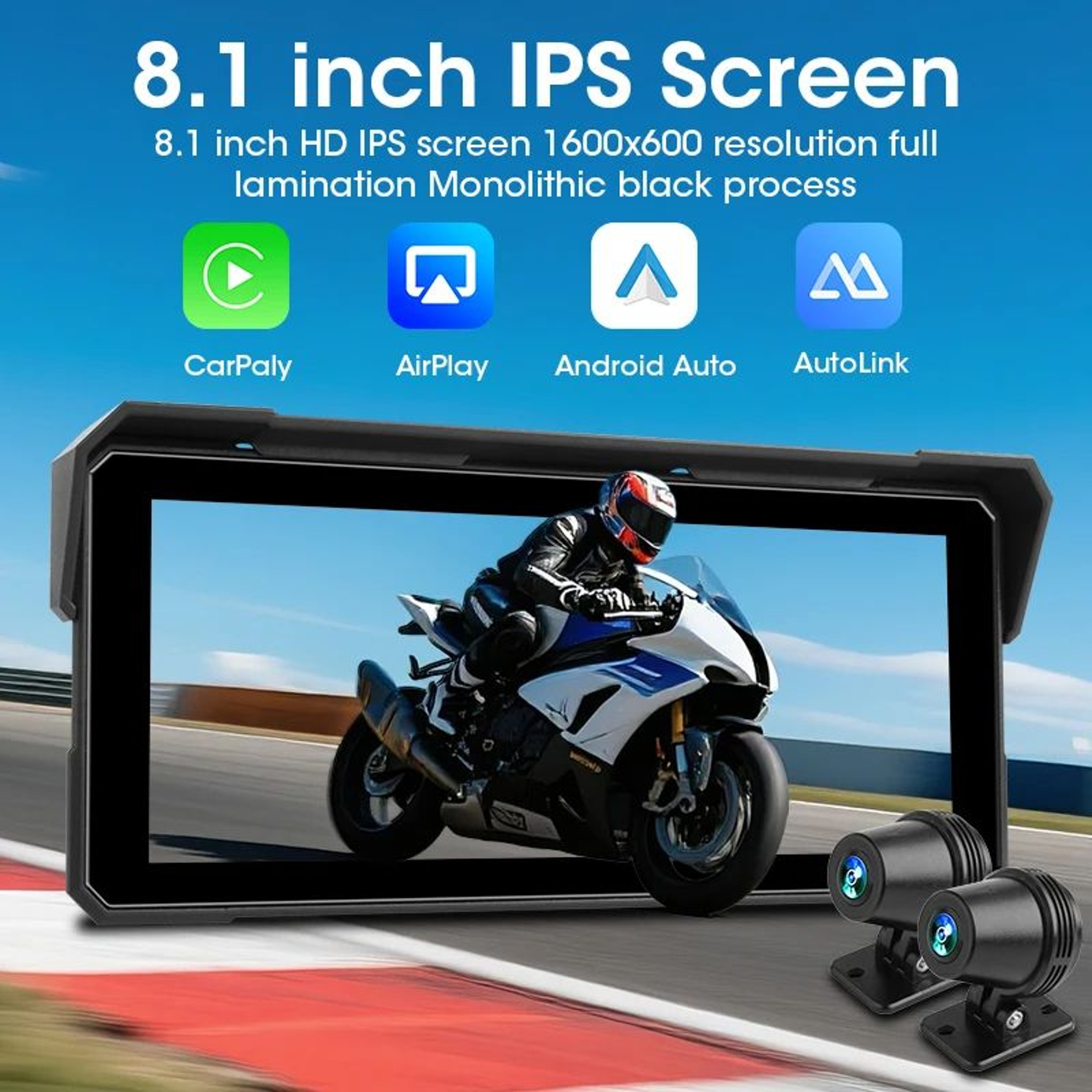 Motorcycle CarPlay Display  581 In Wireless Android Auto Navigation Monitor With IPX7  Available 4K 1