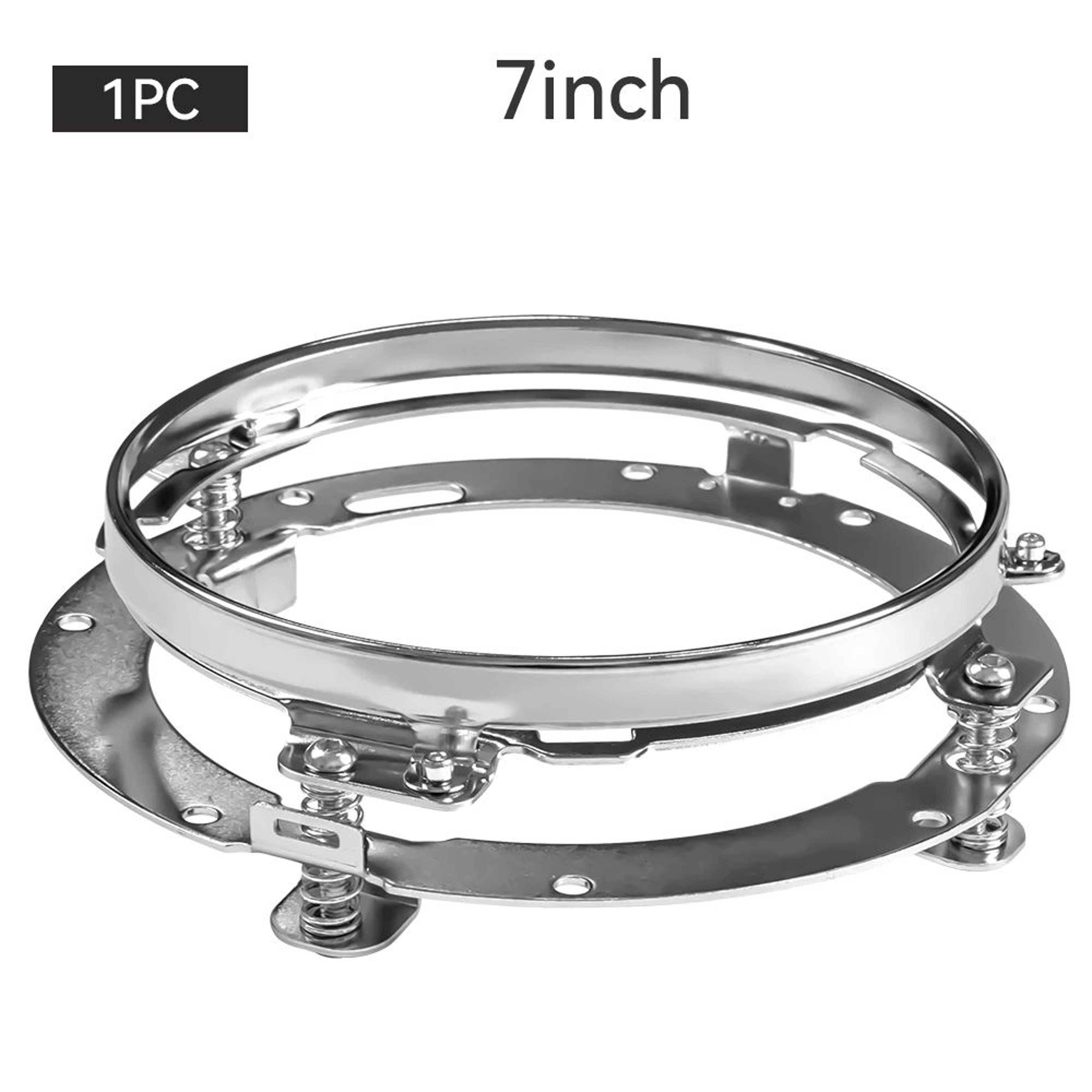 7 In LED Headlight Mounting Ring  Secure Headlamp Bracket In Black Or Chrome For Compatible Motorcy 8