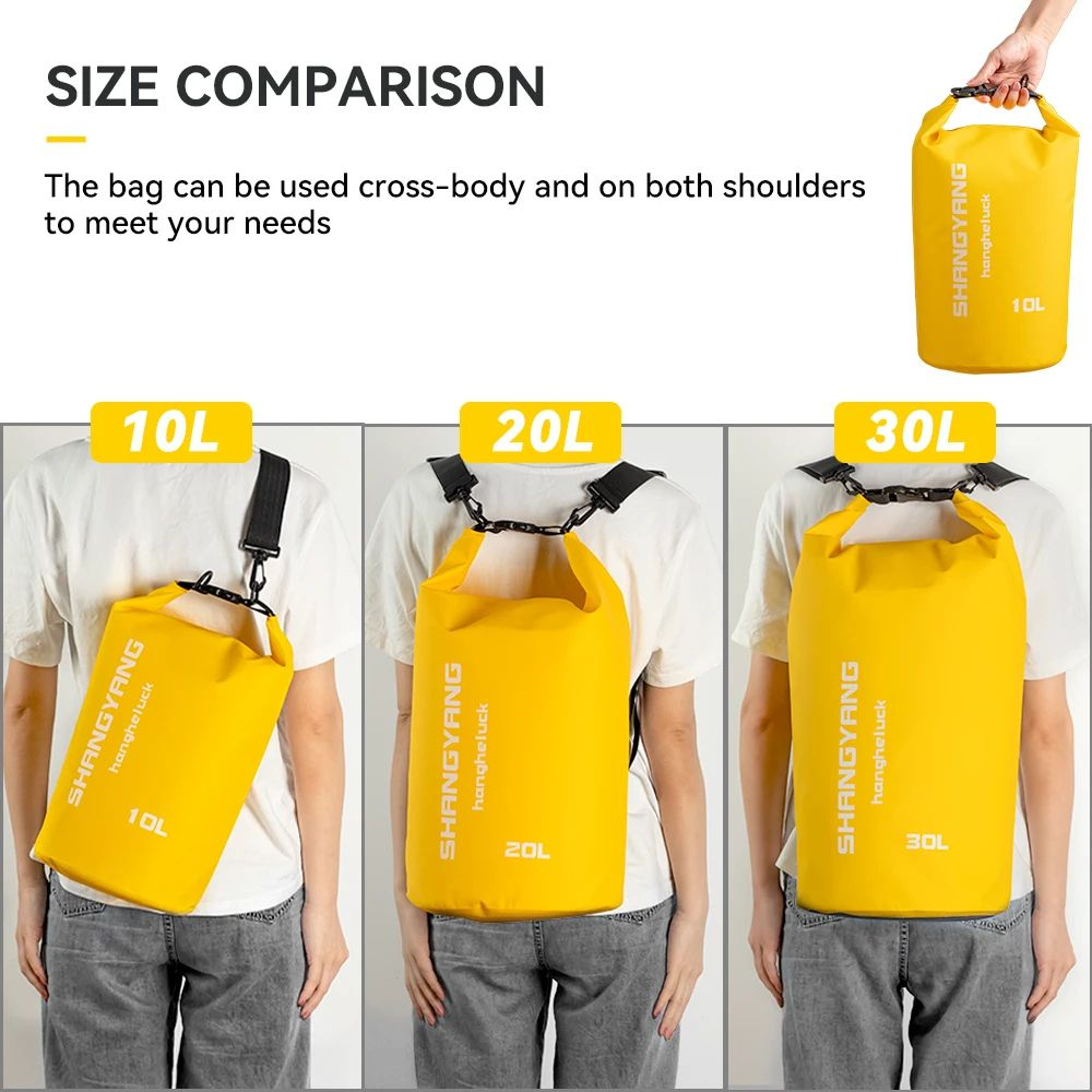 Waterproof Dry Bag  RollTop PVC Travel Storage With Shoulder Straps For Motorcycle Touring Cycling  3