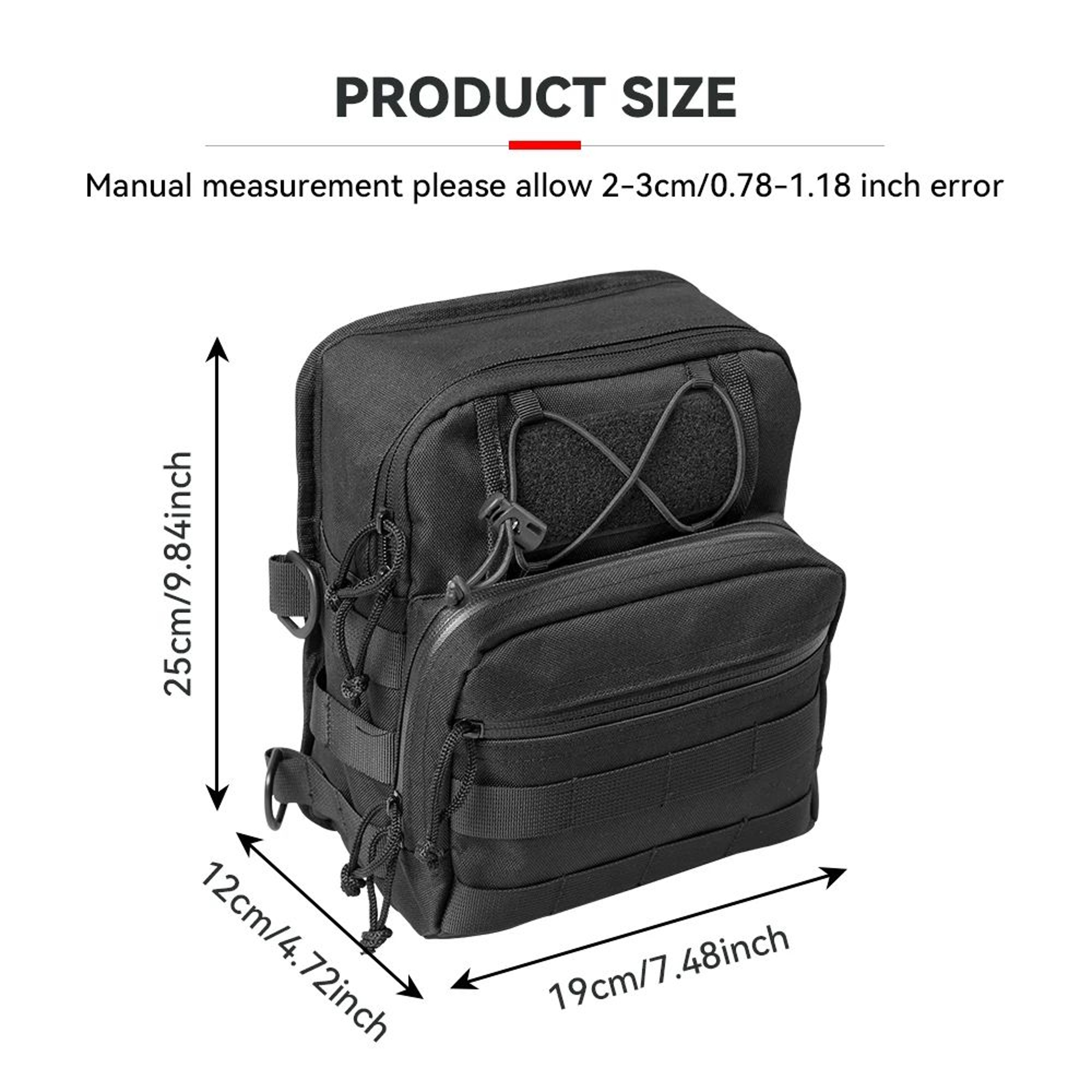 Motorcycle Handlebar Bag  WaterRepellent 1680D Nylon Storage With MOLLE Panels  4 Straps For Flexib 5