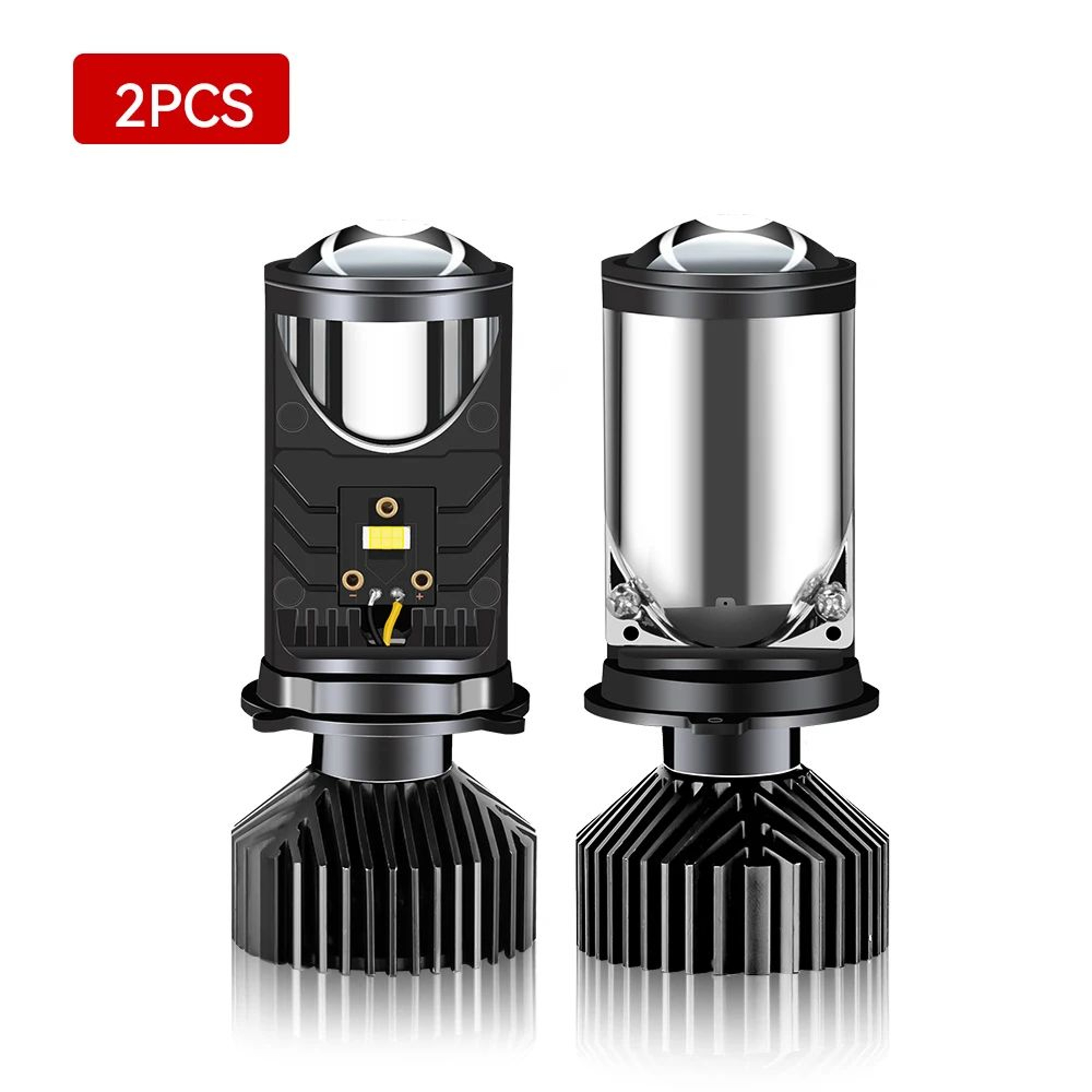 H4 LED Projector Headlight Bulbs  12V HighLow Beam Pair With Cooling Fan And Aluminum Body For Car  6