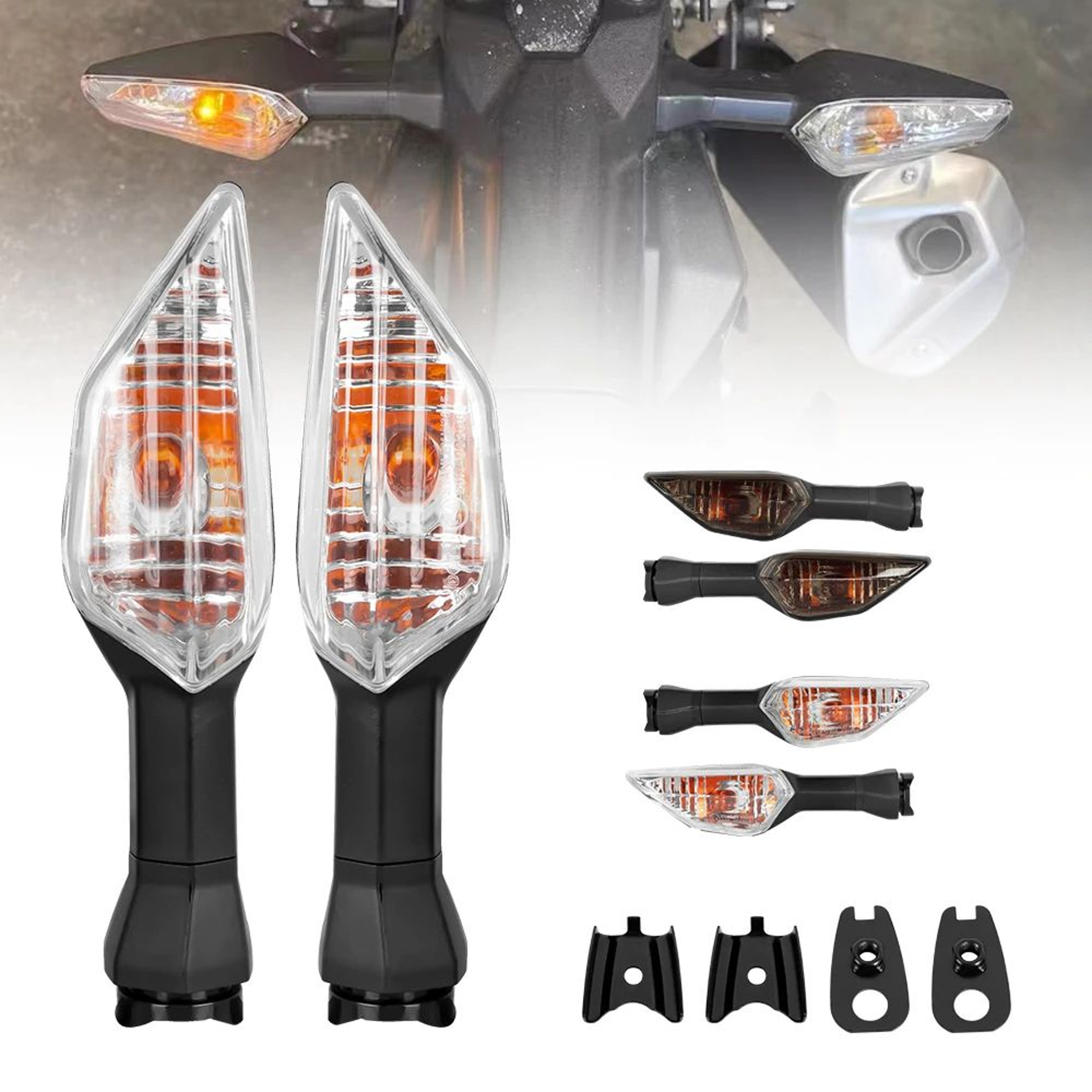 Motorcycle Turn Signal Lights  12V Replacement Blinkers With Clear Or Smoke Lenses For Compatible F 2