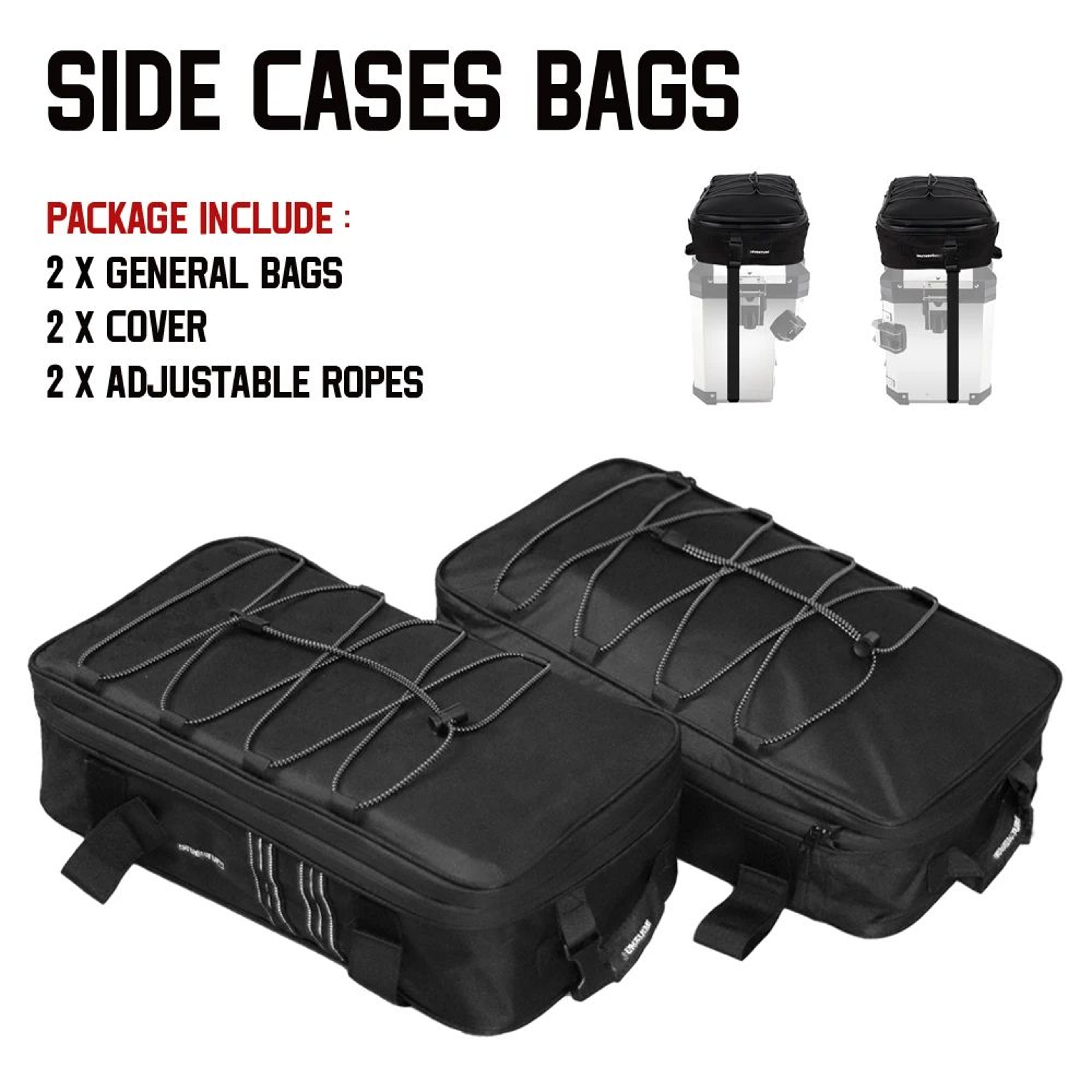 Motorcycle Top Box Bag  Black Luggage For Compatible Aluminum Cases With Organized Storage For Tour 8