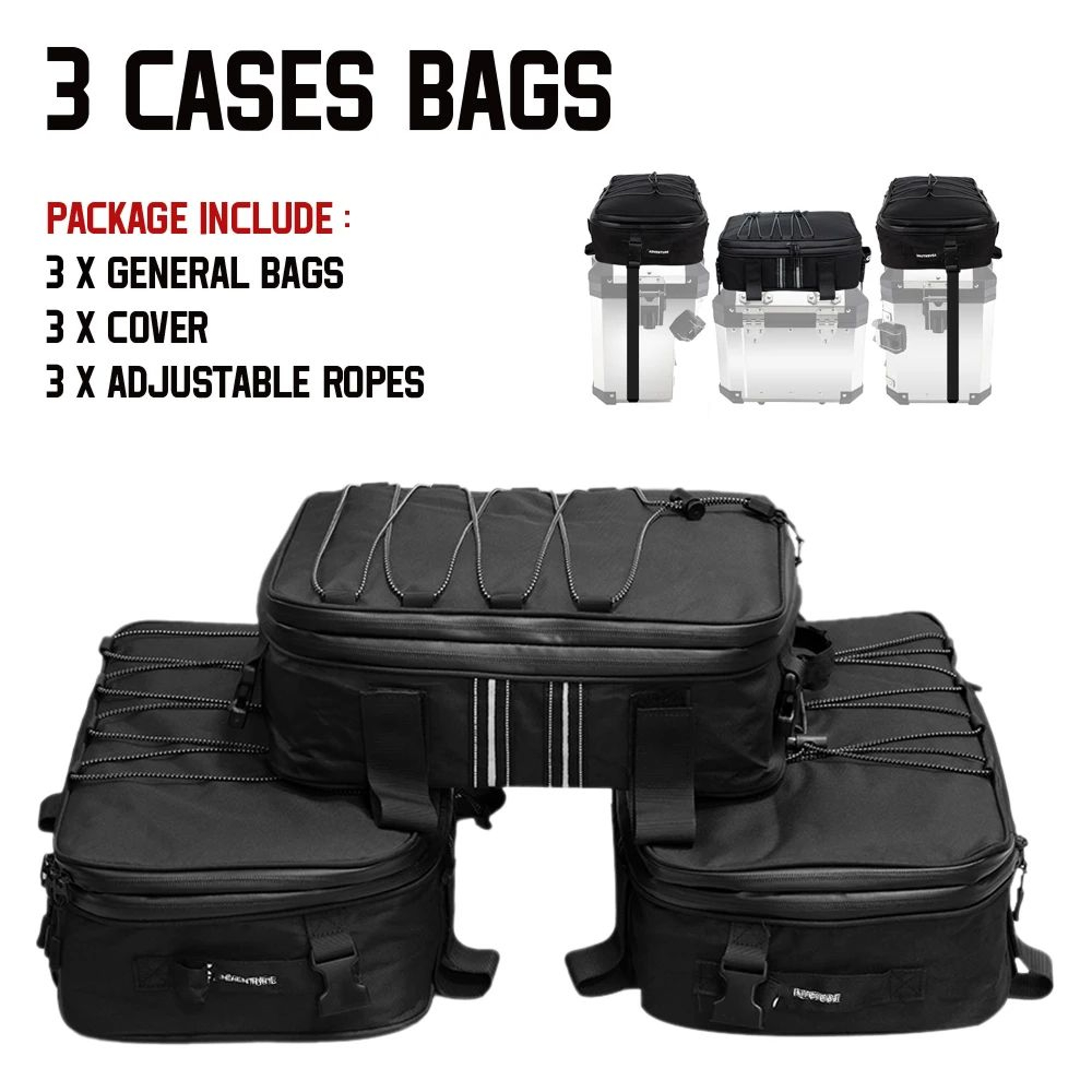 Motorcycle Top Box Bag  Black Luggage For Compatible Aluminum Cases With Organized Storage For Tour 10