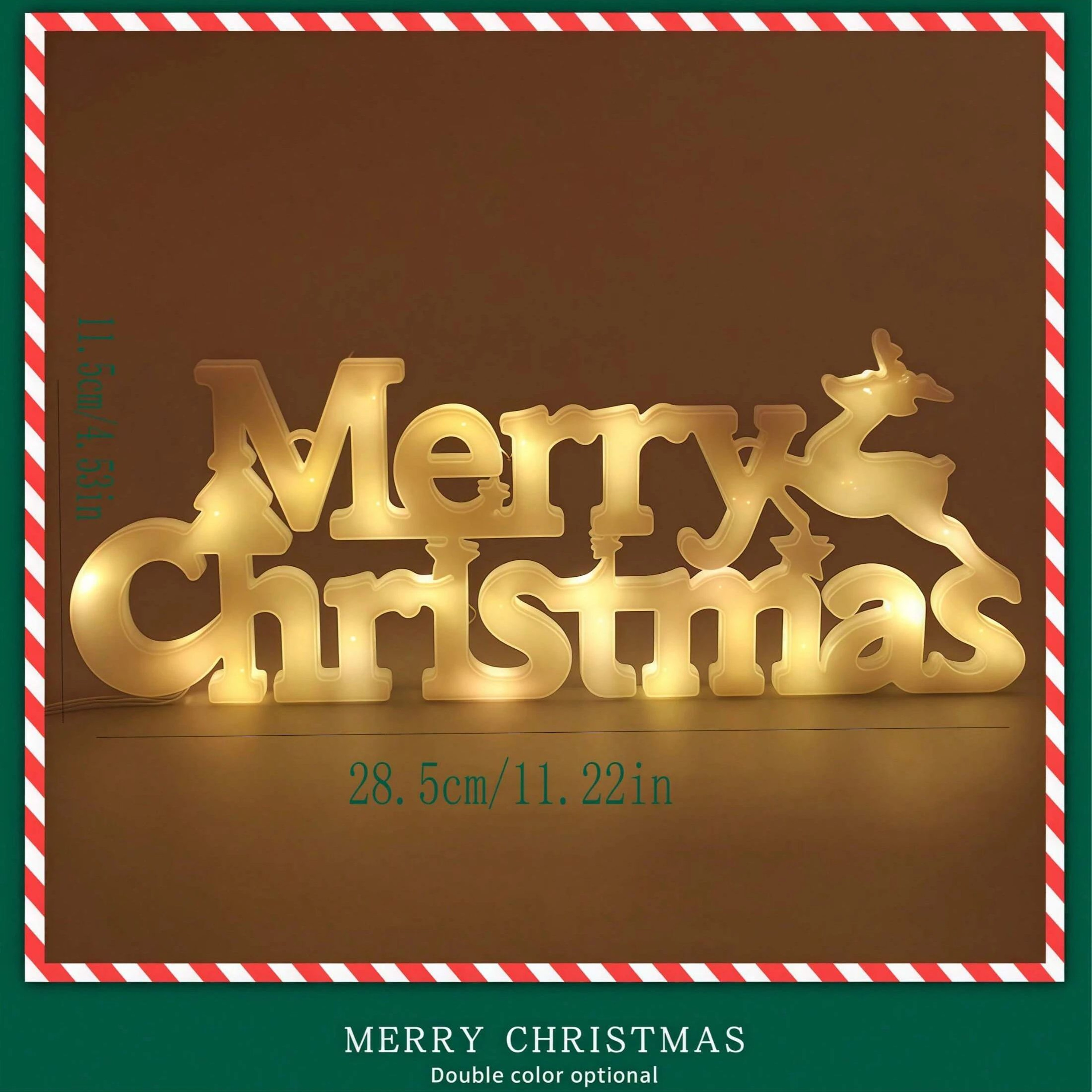Merry Christmas LED Garland  Festive Letter Tag String Lights For Warm Home Displays Holiday Partie 5