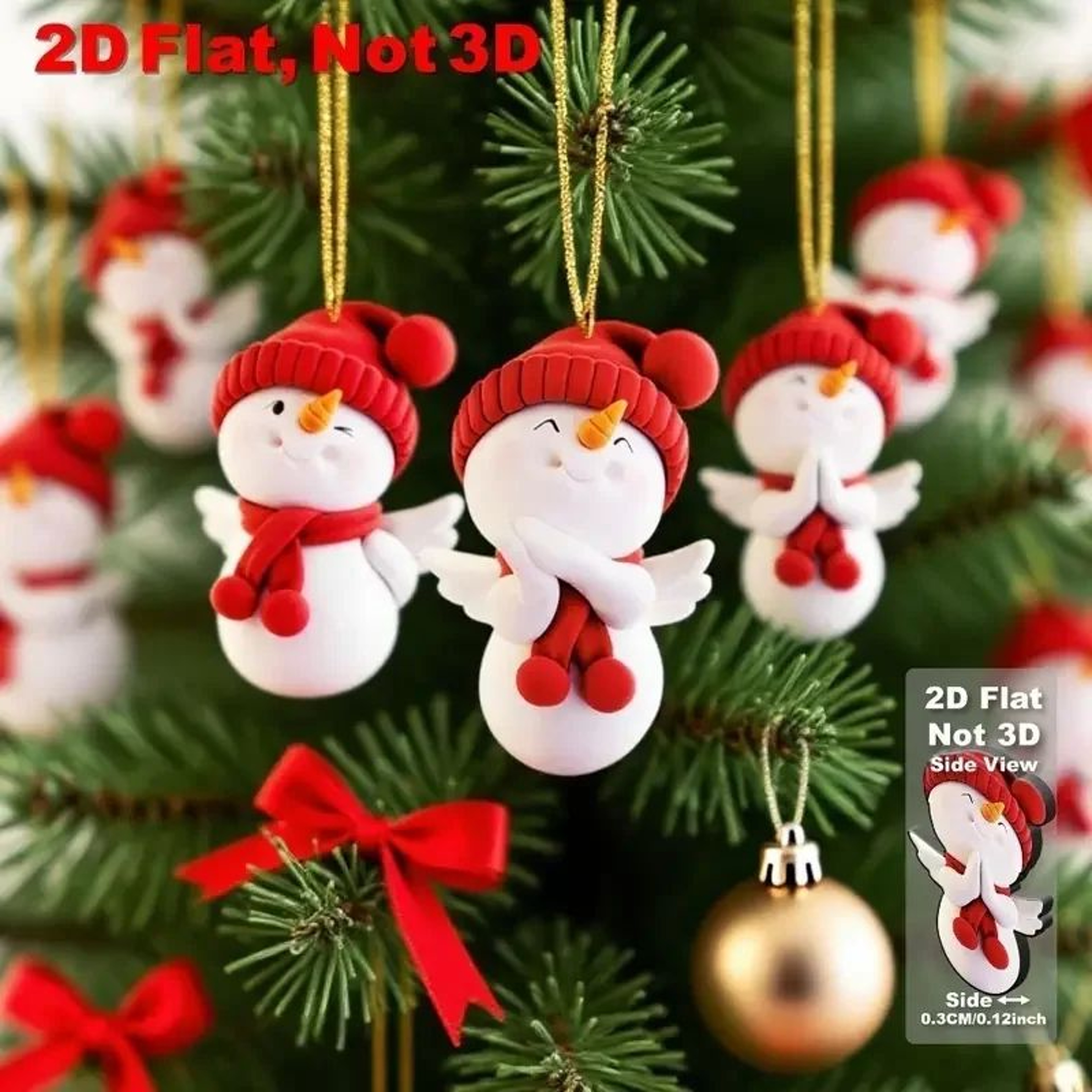 Christmas Angel Snowman Decorations  16pcs Red  White Smiling Characters For Festive Holiday Displa 4