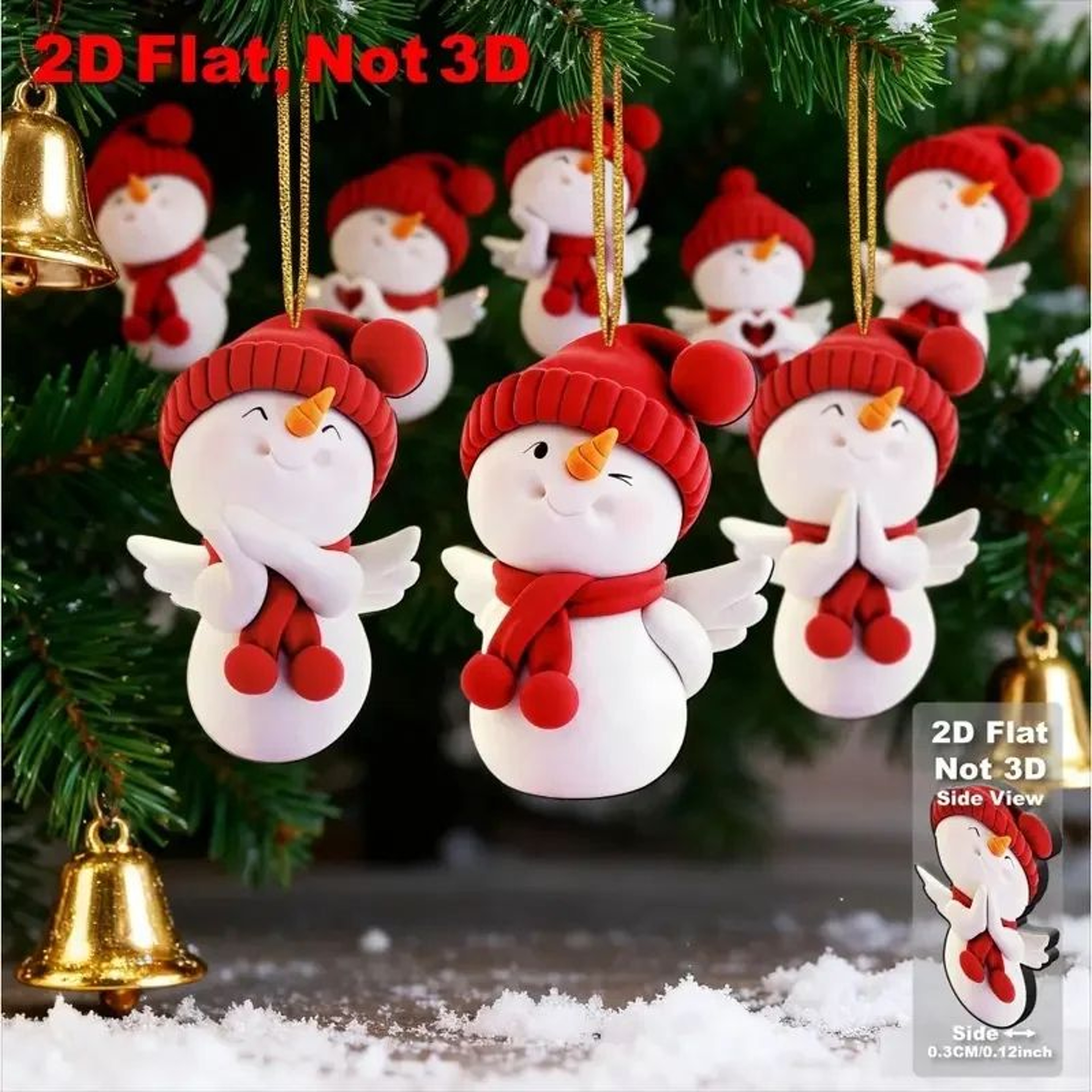 Christmas Angel Snowman Decorations  16pcs Red  White Smiling Characters For Festive Holiday Displa 1