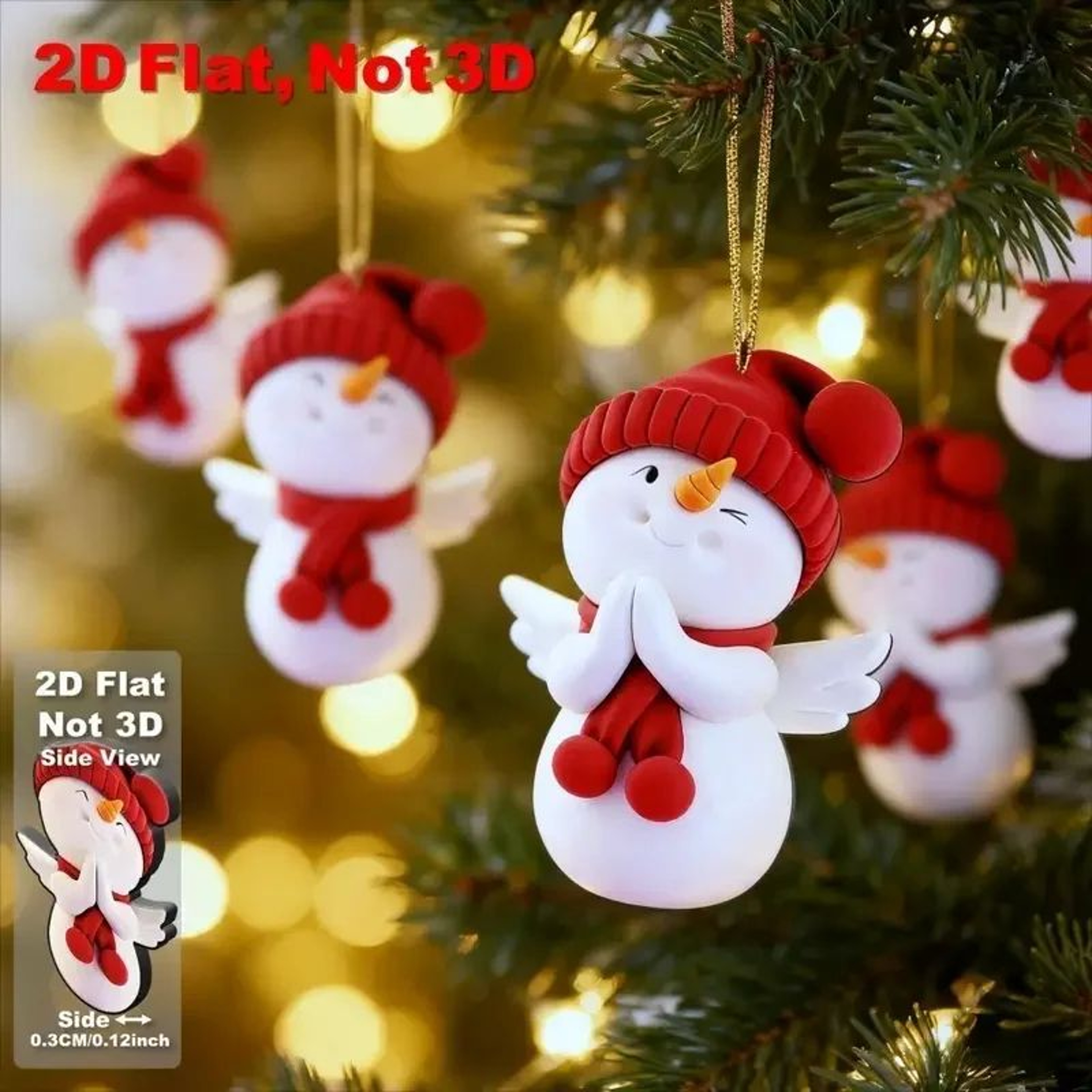 Christmas Angel Snowman Decorations  16pcs Red  White Smiling Characters For Festive Holiday Displa 0