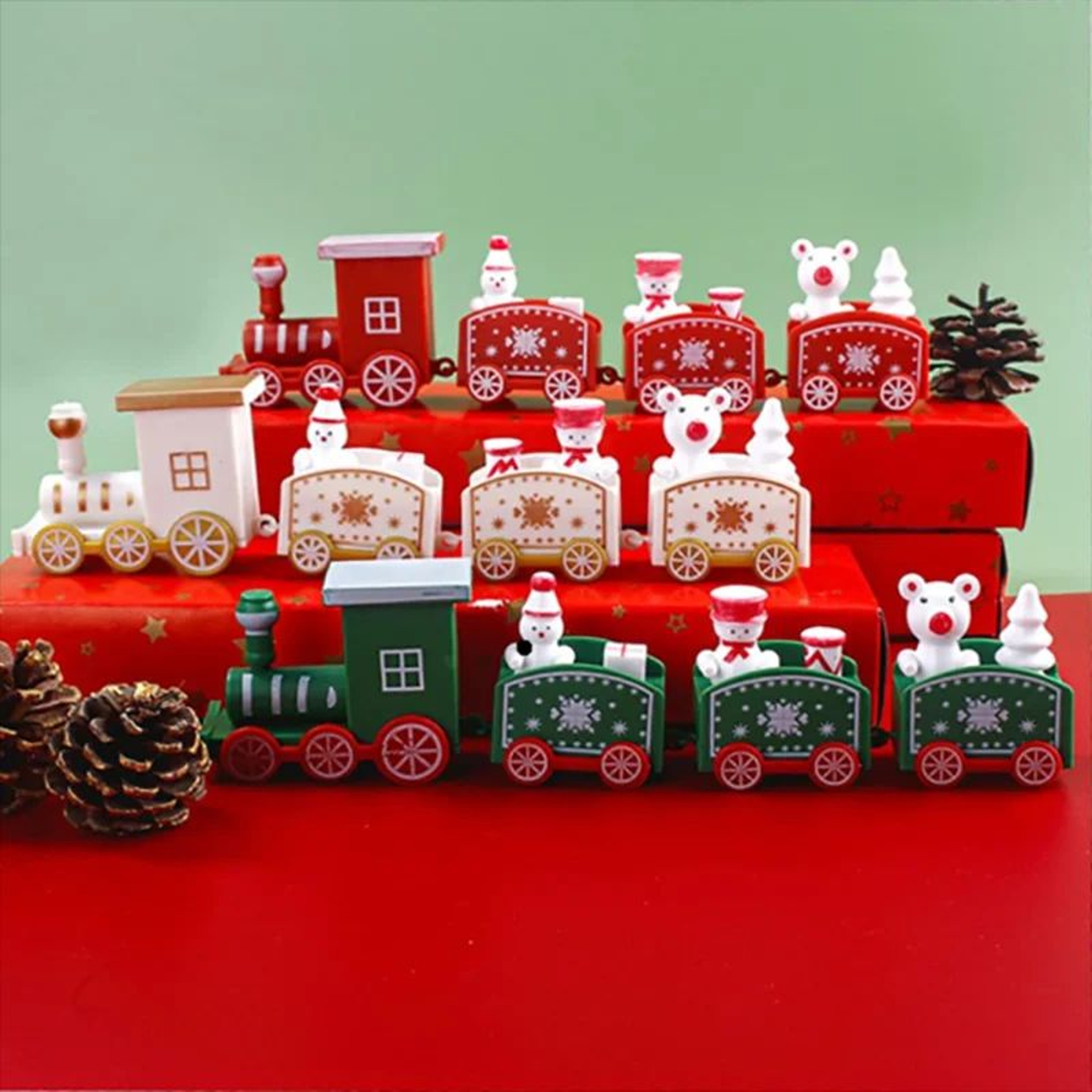 Christmas Train Ornament  Plastic Holiday Decoration For Festive Tree Displays Cheerful Home Stylin 4