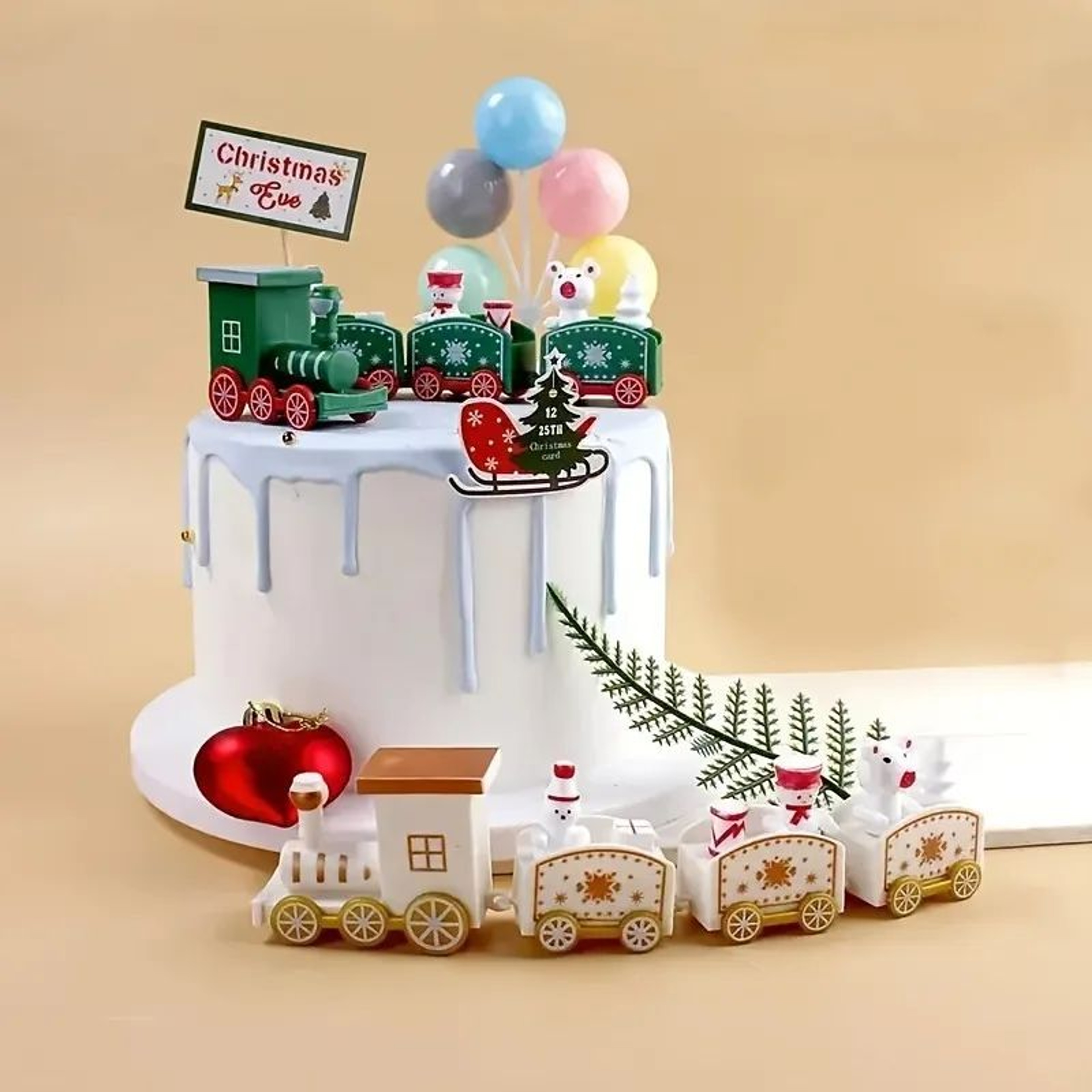Christmas Train Ornament  Plastic Holiday Decoration For Festive Tree Displays Cheerful Home Stylin 2