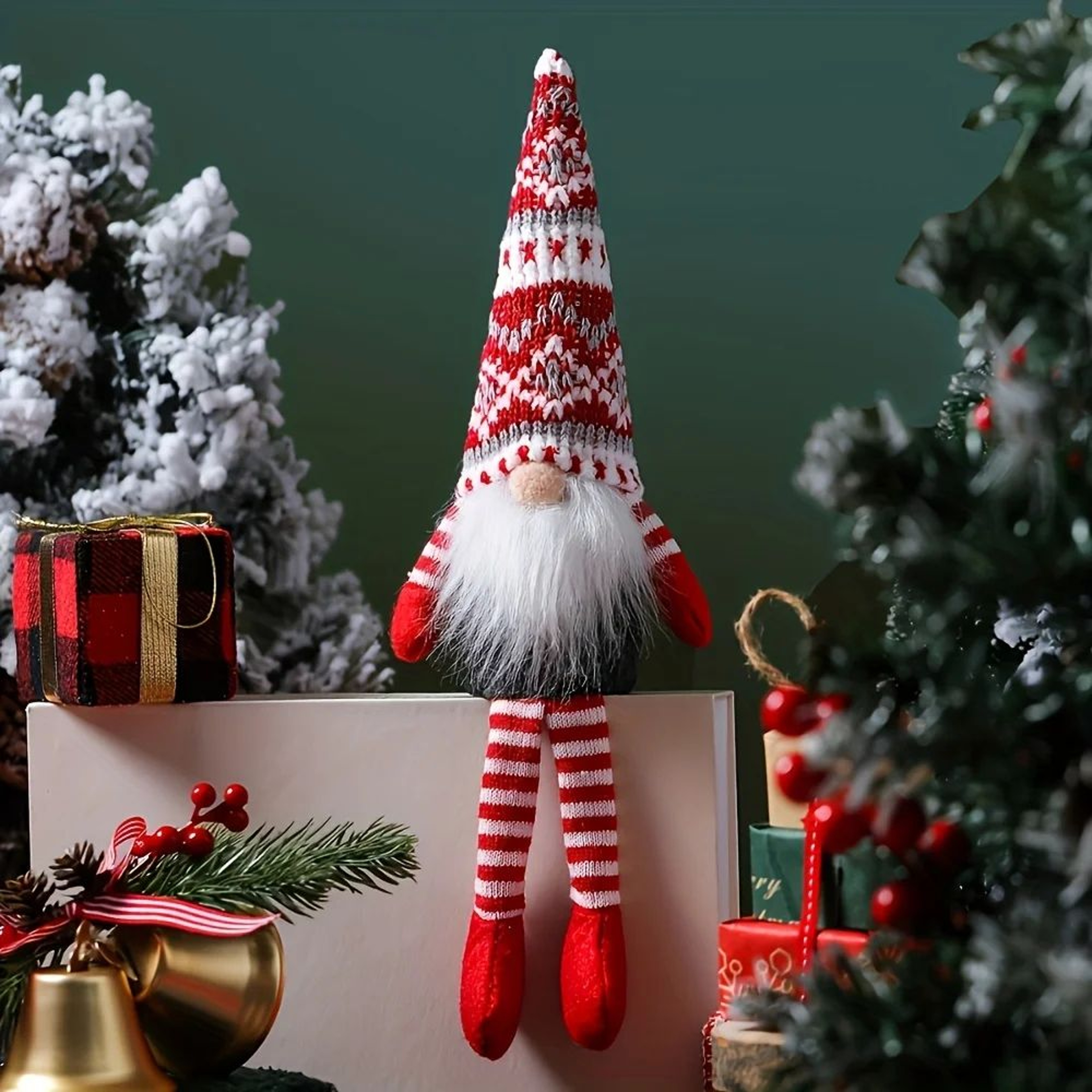 Christmas Gnome Plush Doll  Faceless Holiday Ornament For Cozy Home Displays Festive Room Styling   6
