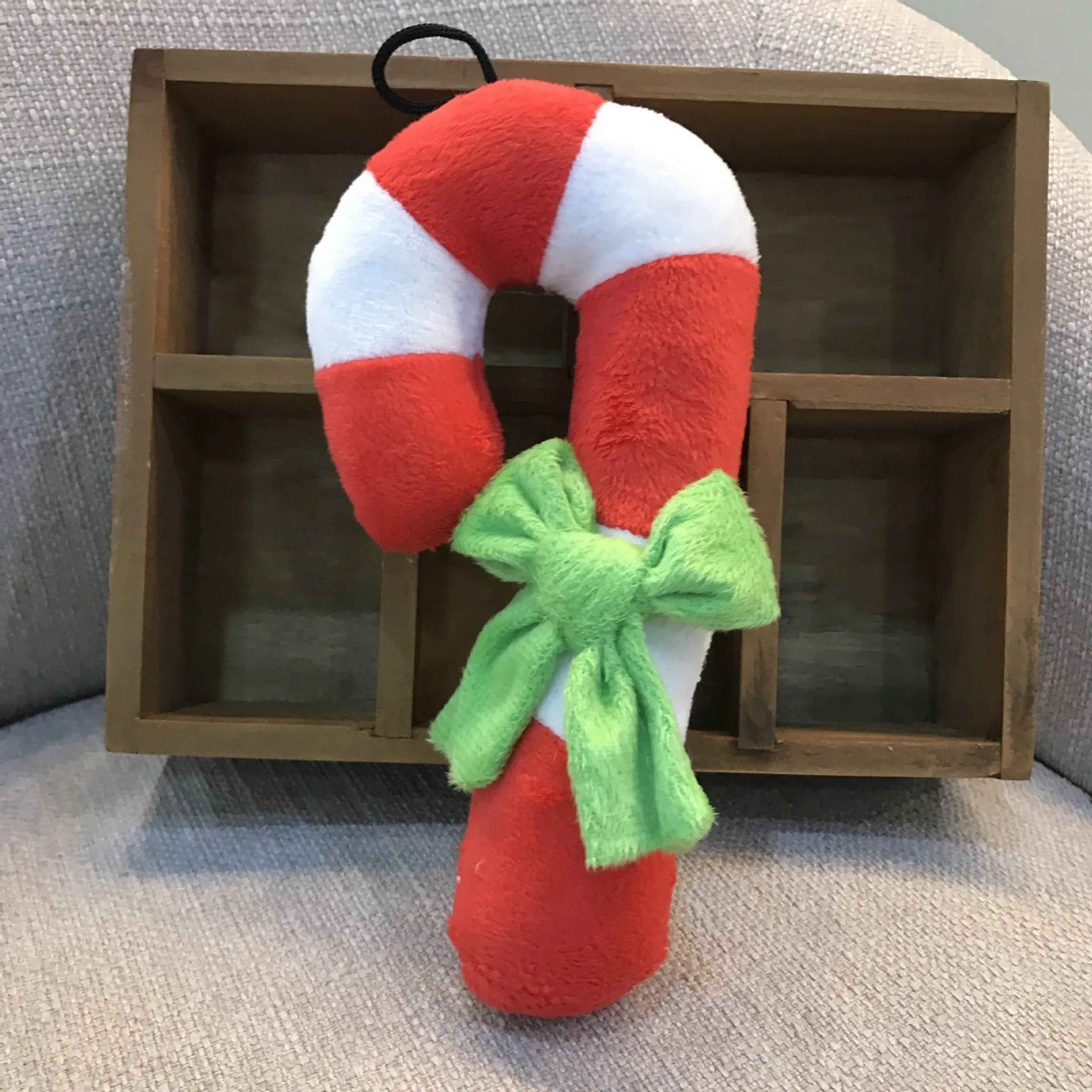 Extra Large Christmas Ornament  Red  White Striped Hanging Decoration With EasyHang Loop For Trees  7