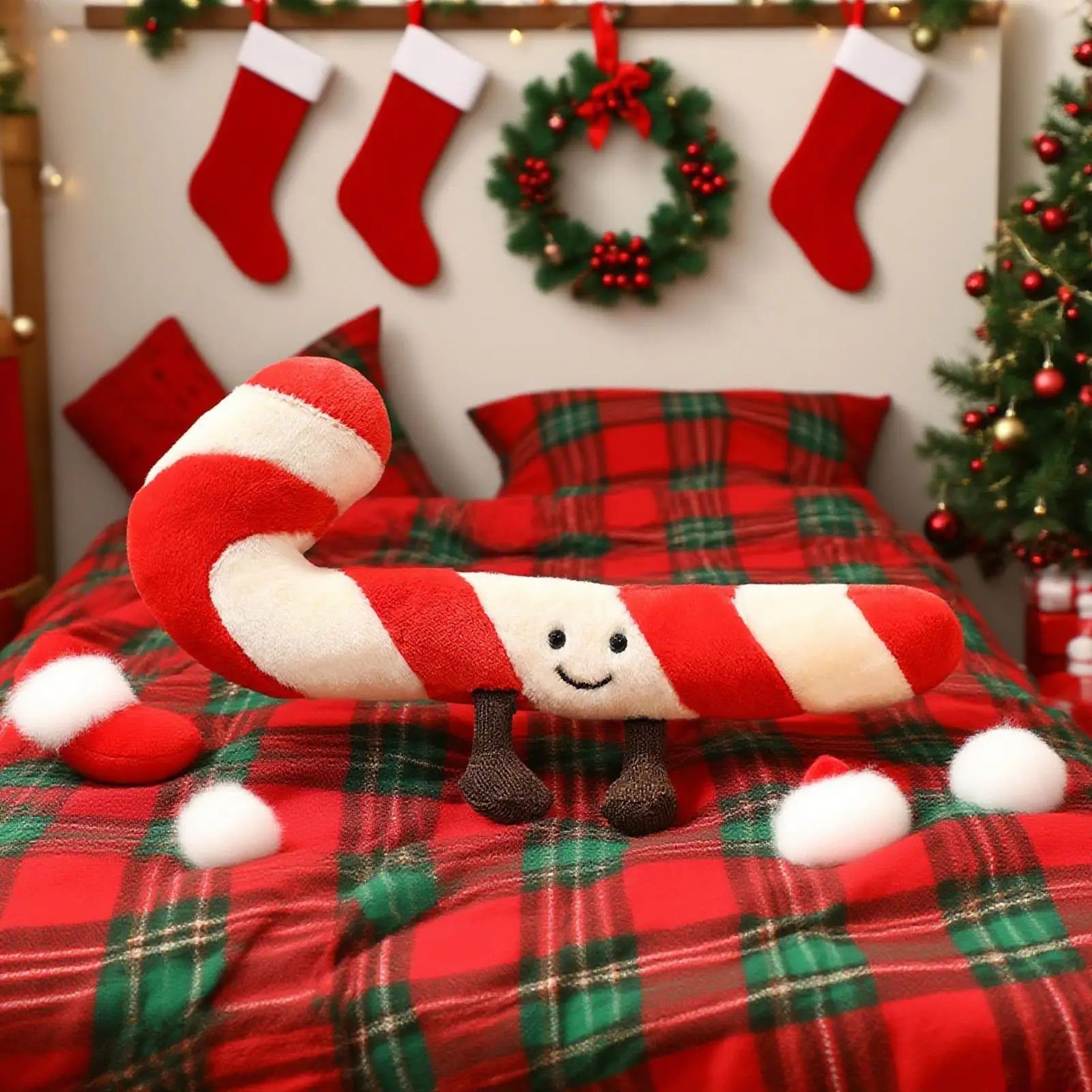 Candy Cane Christmas Pillow  1181 In Plush Accent Cushion For Festive Sofa And Bedroom Decor Cozy C 3