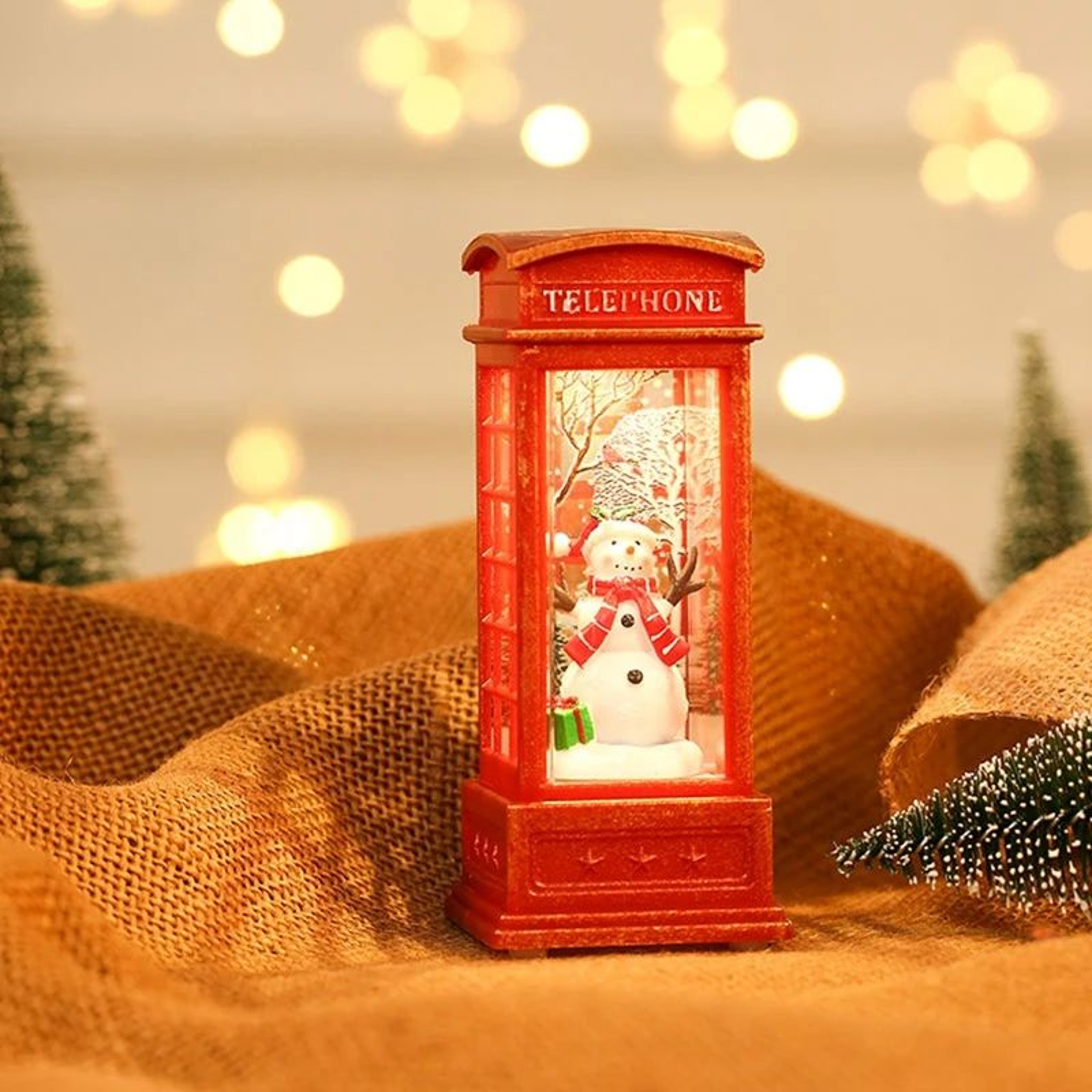 Christmas Phone Booth Light  Santa Claus  Snowman Designs For Festive Window Scenes Holiday Home Di 4