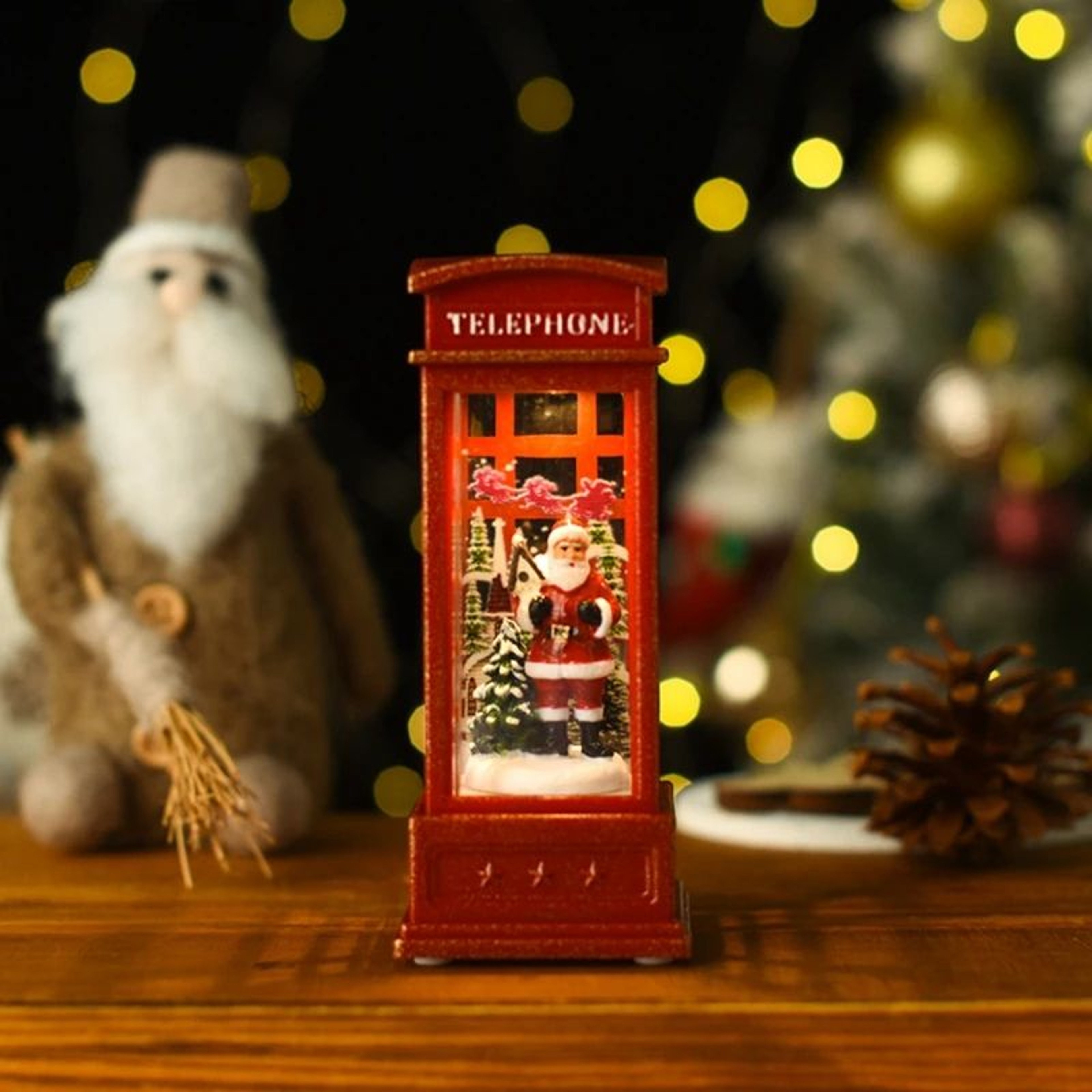 Christmas Phone Booth Light  Santa Claus  Snowman Designs For Festive Window Scenes Holiday Home Di 3