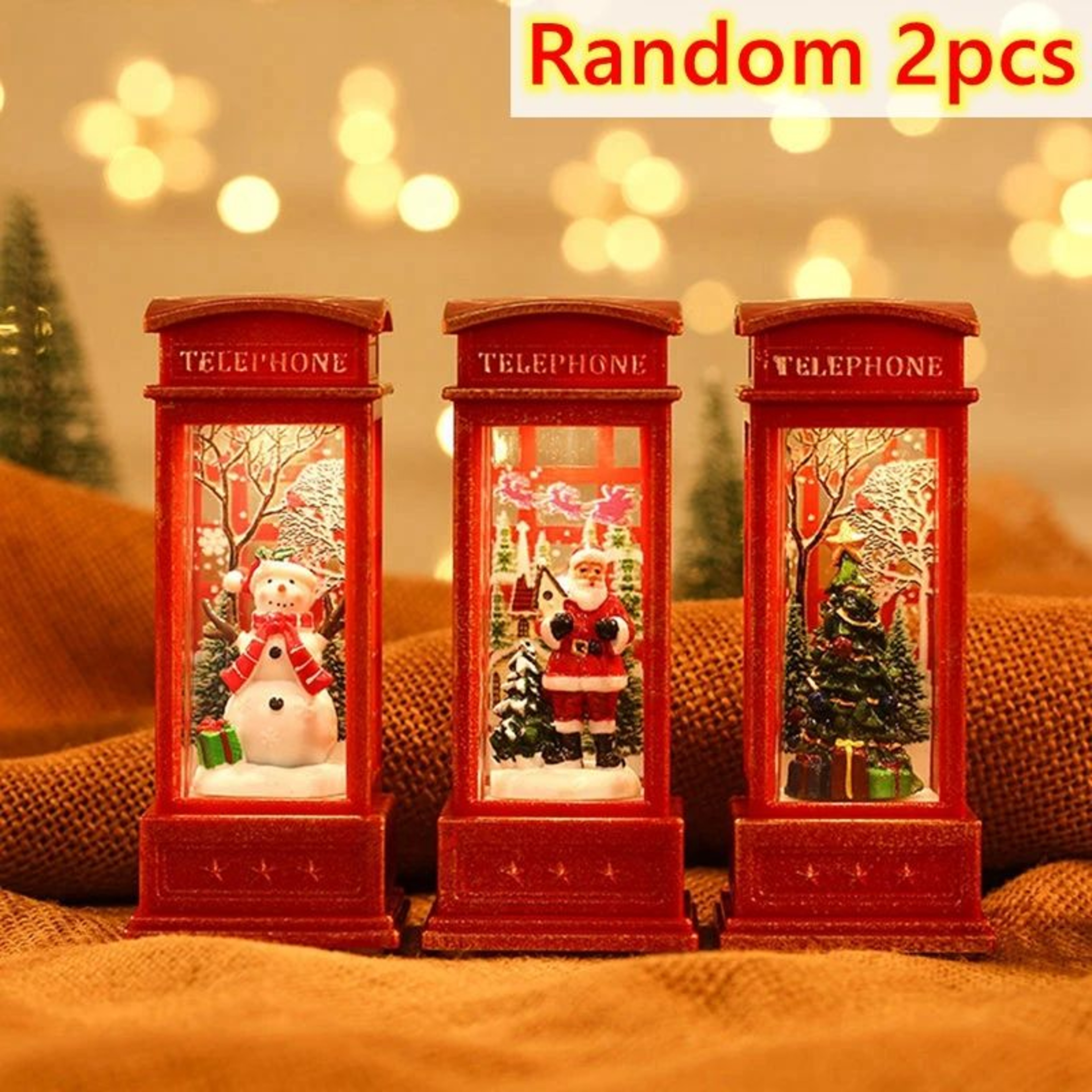 Christmas Phone Booth Light  Santa Claus  Snowman Designs For Festive Window Scenes Holiday Home Di 9