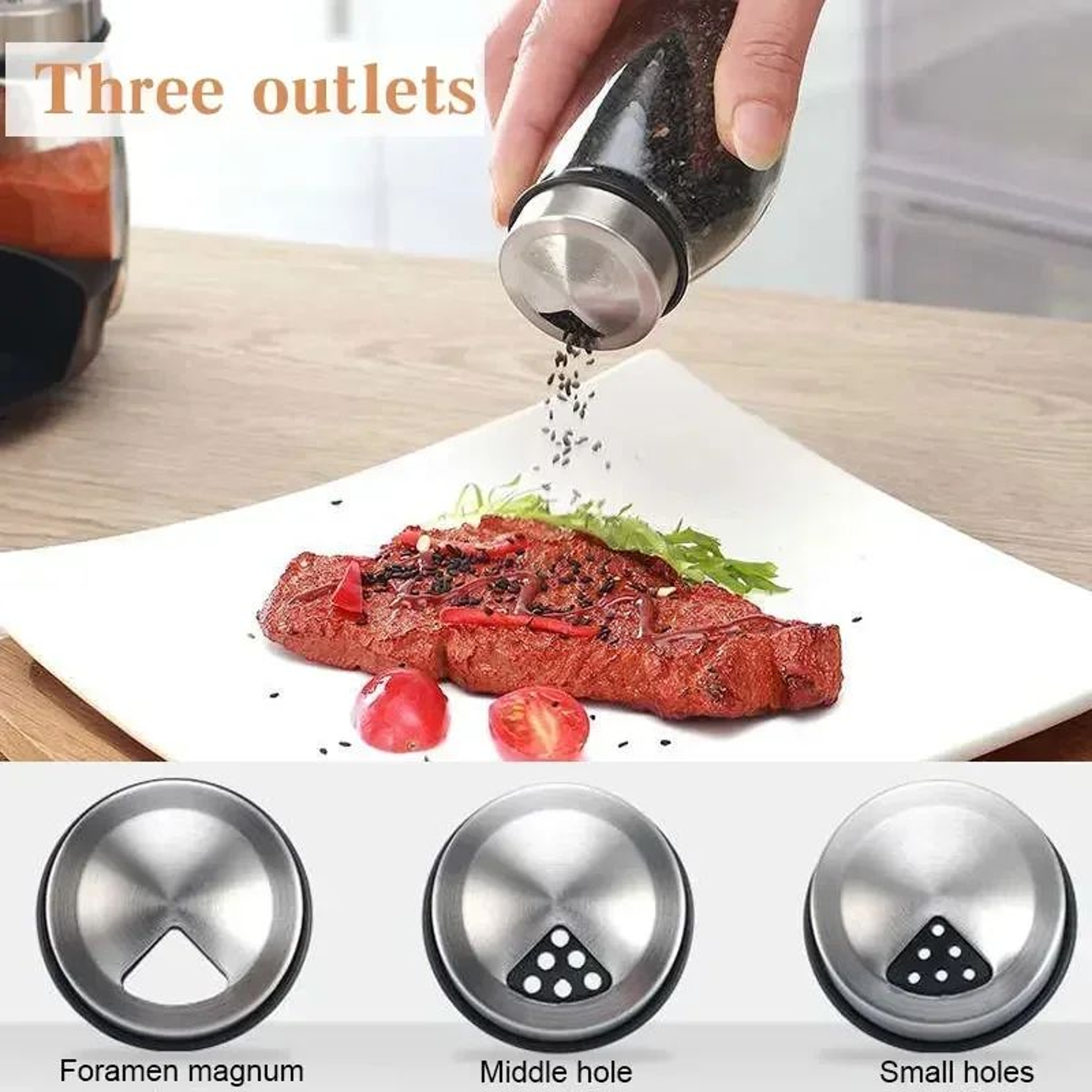 Rotating Spice Jar Display  Clear Seasoning Bottles With Adjustable Lids For Organized Salt Pepper  1