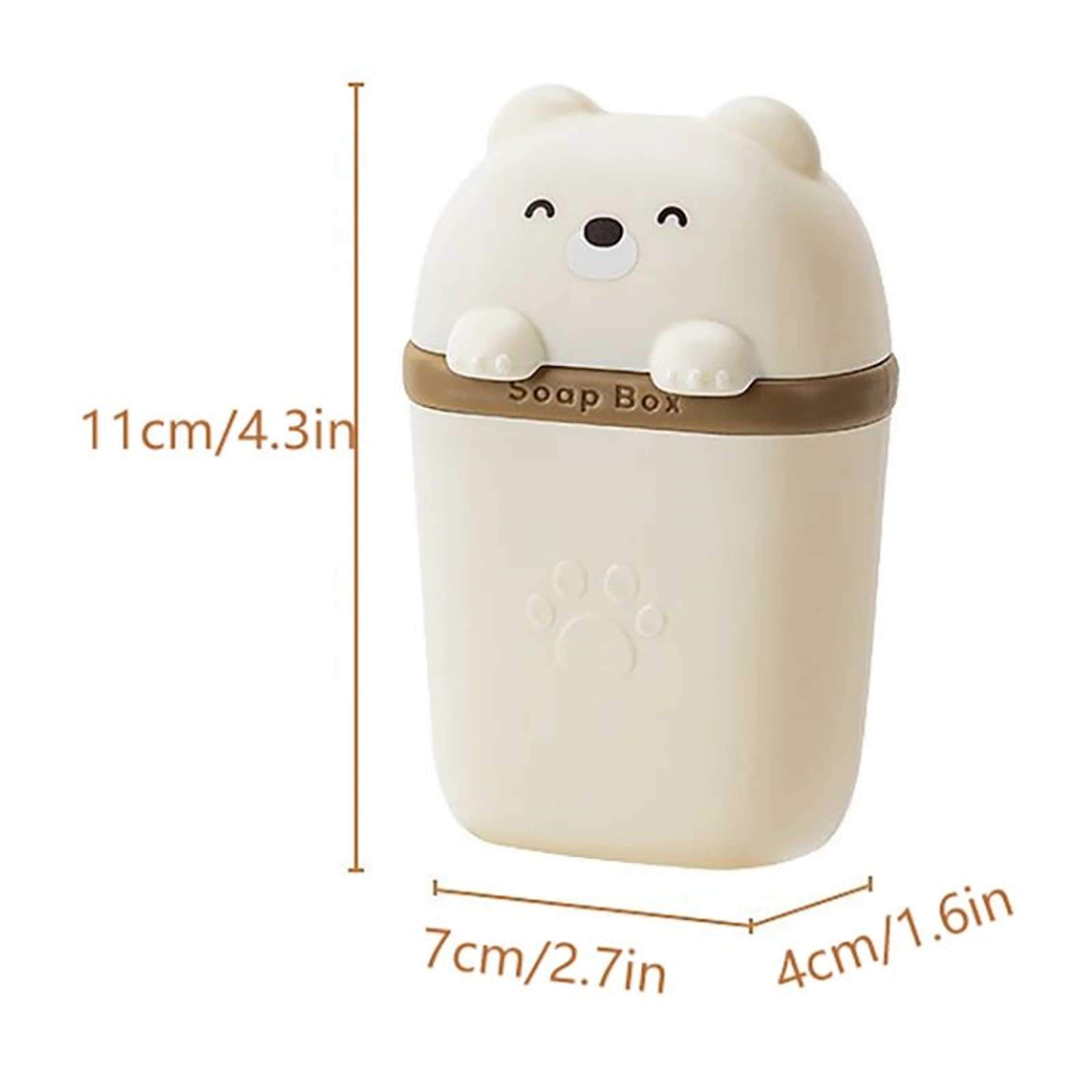 Bear Travel Soap Box  Portable PP Soap Dish With Leakproof Seal  Drain Tray For Organized Bathroom  5