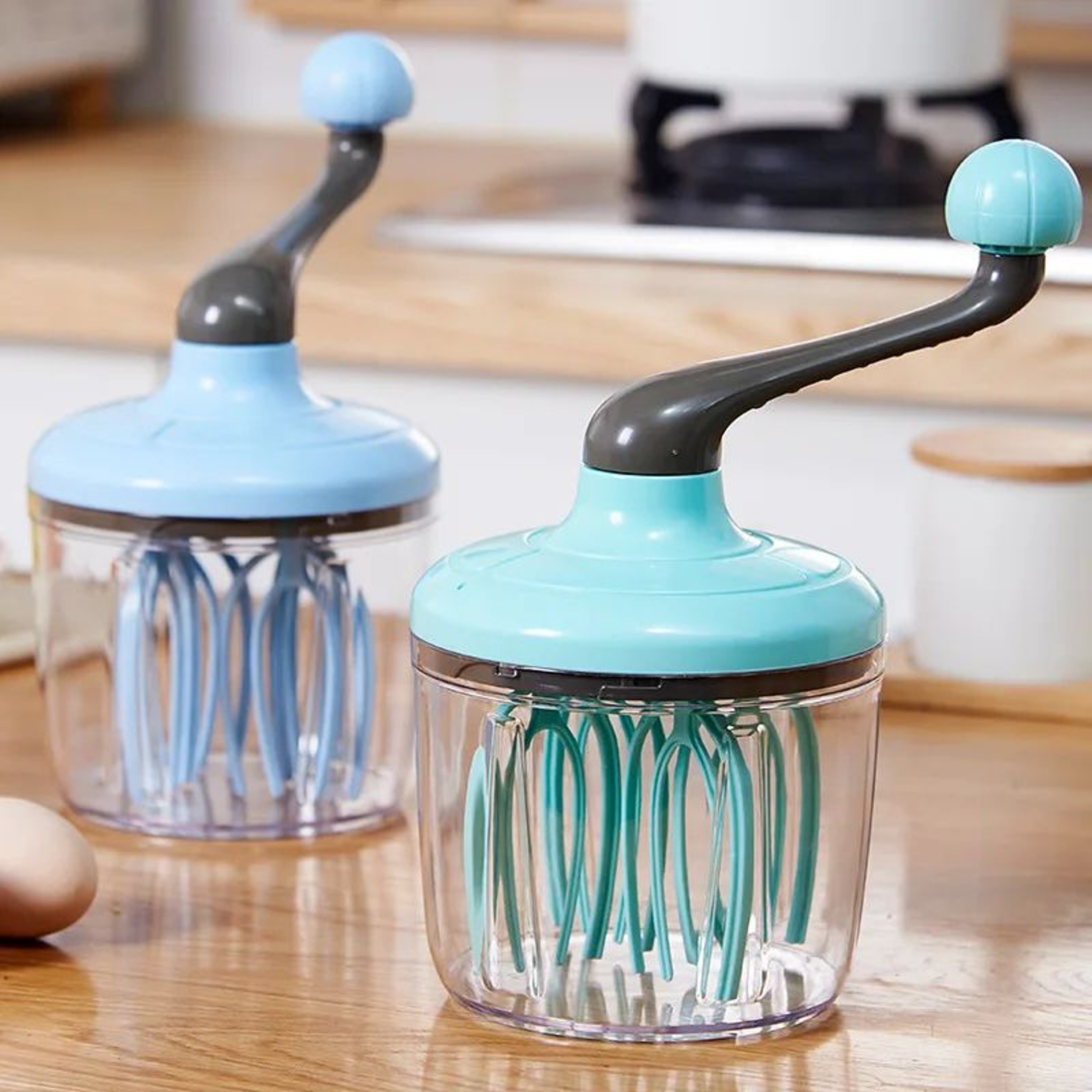 SemiAutomatic Hand Whisk  Manual Egg And Cream Mixer For Convenient Baking Small Batch Mixing  Kitc 3