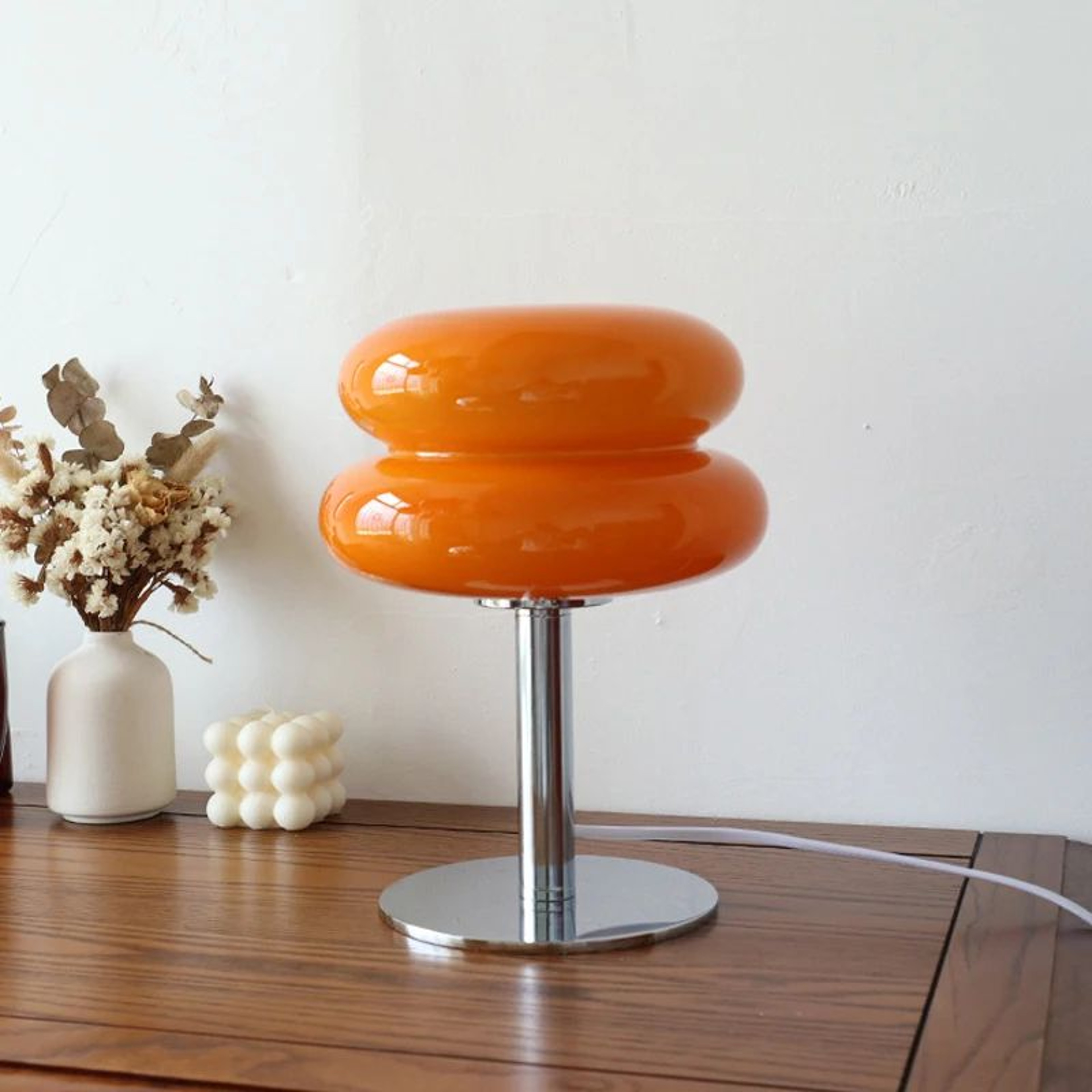 Macaron Glass Table Lamp  ThreeColor Dimmable Bedside Light For Cozy Spaces Living Room Ambience  D 0