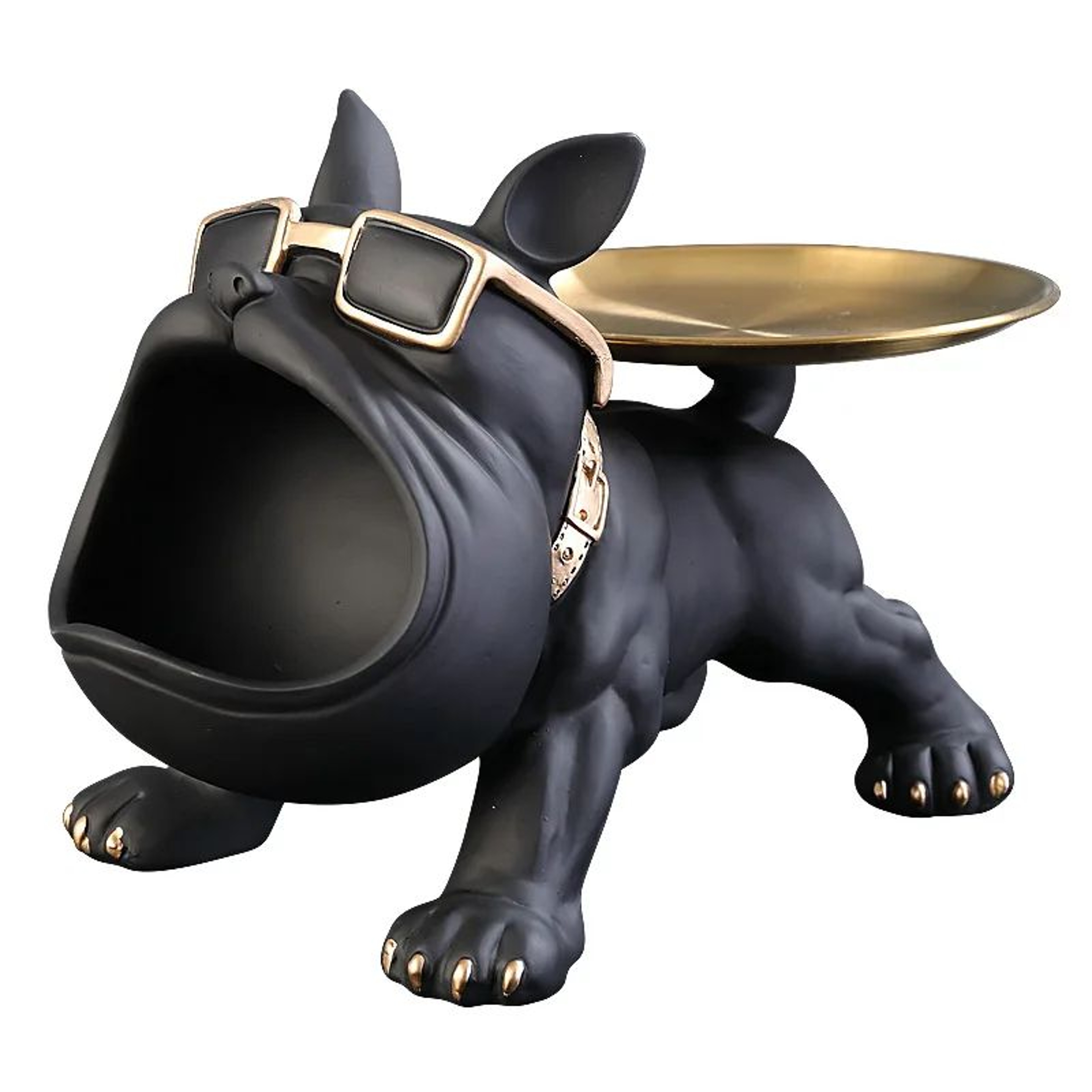 Bulldog Statue Storage Box  Resin Dog Figurine Organizer For Keys Phones Remotes  Candy With Decora 3