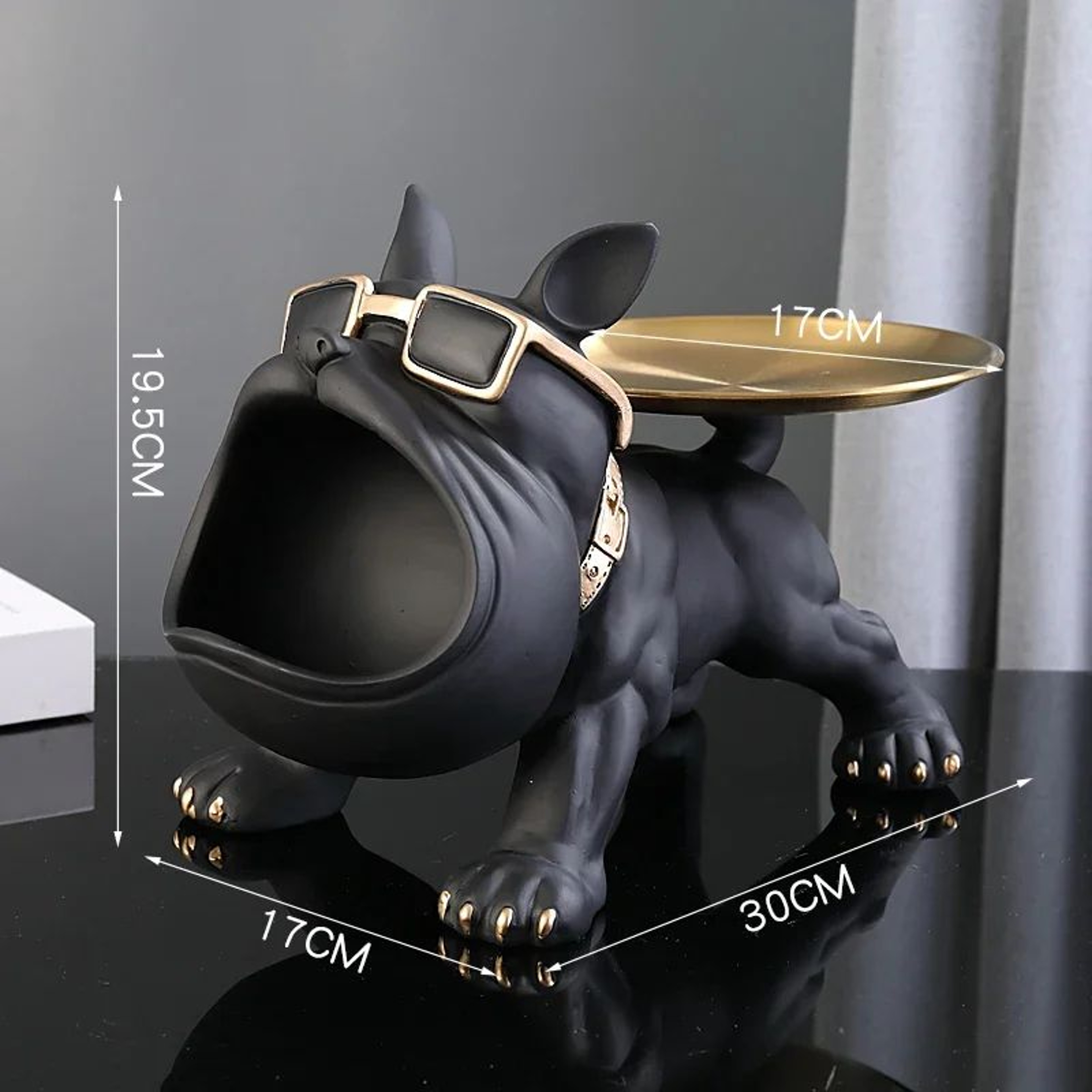 Bulldog Statue Storage Box  Resin Dog Figurine Organizer For Keys Phones Remotes  Candy With Decora 6