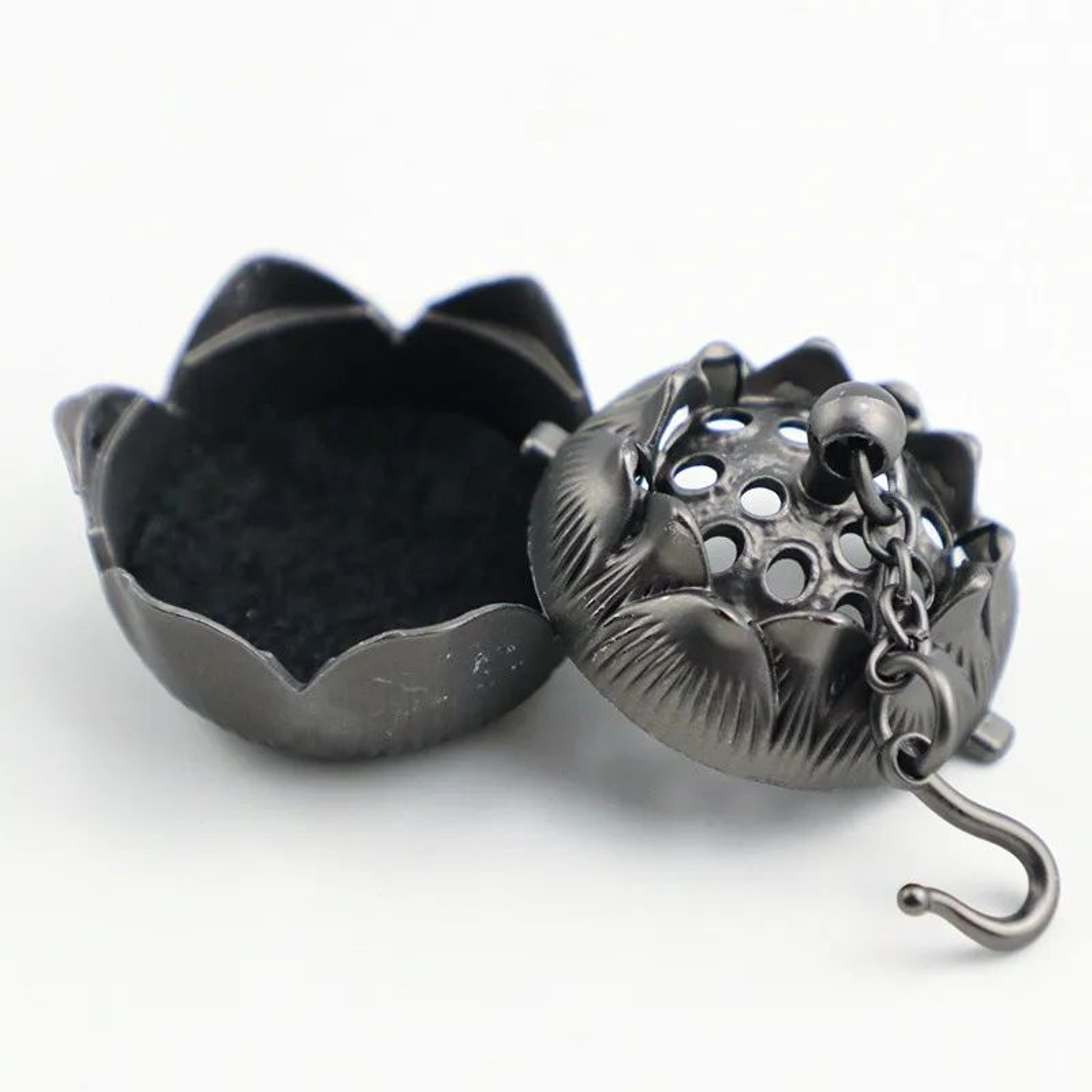 Crane Lotus Incense Burner  AntiqueStyle Alloy Hanging Holder For Coils  Cones Tea Ceremony Decor   3